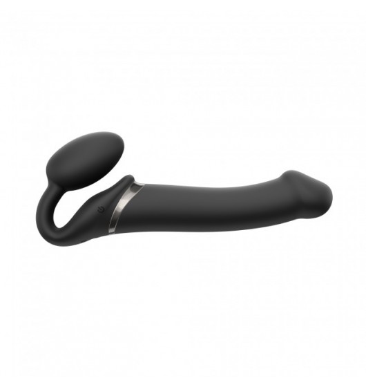 Strap-on-me Vibrating Strap-on Black L - Wibrujące dildo strap on, Czarny ▶️▶️ DYSKRETNIE ▶️ GWARANCJA ▶️ PRZESYŁKA 24h ▶️