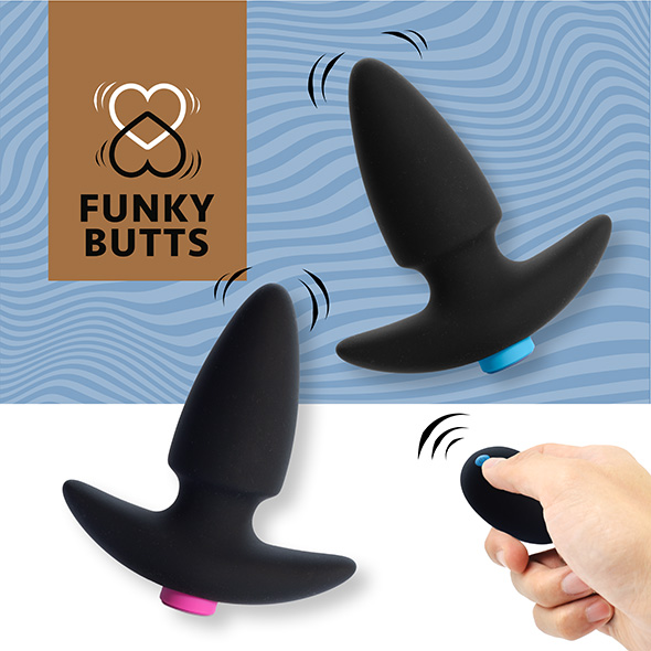 FeelzToys Funkybutts Remote Controlled Butt Plug - Zestaw wibrujących korków analnych na pilota ▶️▶️ DYSKRETNIE ▶️ GWARANCJA ▶️ PRZESYŁKA 24h ▶️