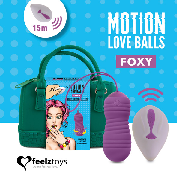 FeelzToys Remote Controlled Motion Love Balls Foxy - Wibrujące jajeczko na pilota ▶️▶️ DYSKRETNIE ▶️ GWARANCJA ▶️ PRZESYŁKA 24h ▶️