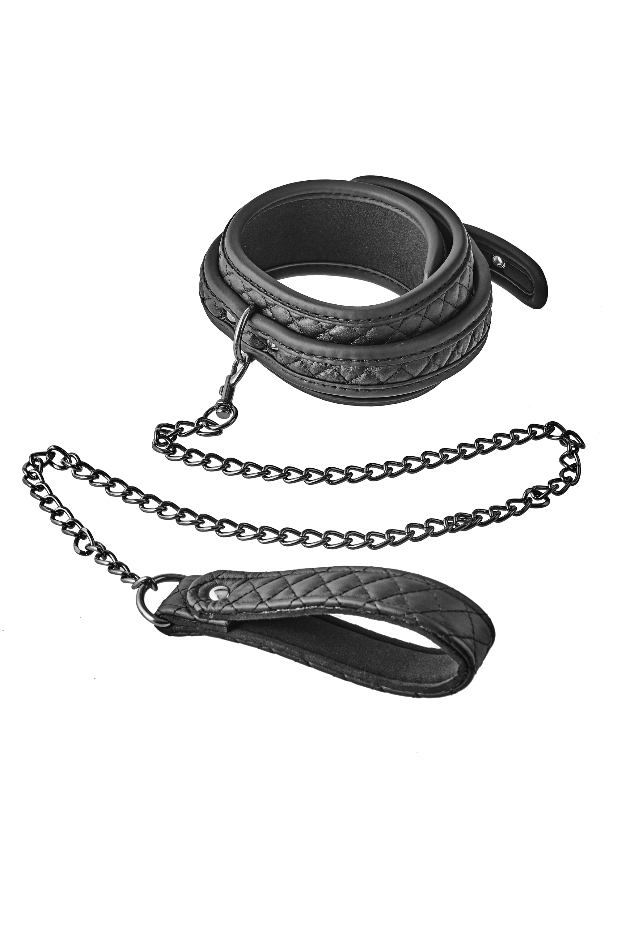 Blaze Collar Leash Diamond Black - Obroża ze smyczą ▶️▶️ DYSKRETNIE ▶️ GWARANCJA ▶️ PRZESYŁKA 24h ▶️