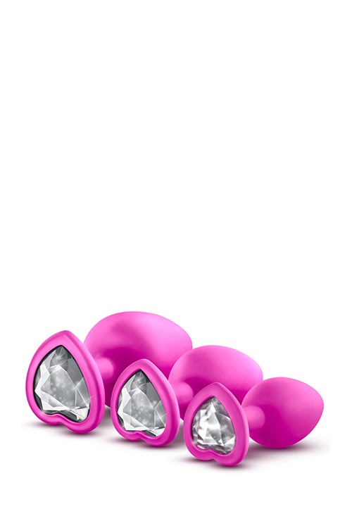 Blush Luxe Bling Plugs Training Kit Pink - Zestaw korków analnych z diamentem Różowy ▶️▶️ DYSKRETNIE ▶️ GWARANCJA ▶️ PRZESYŁKA 24h ▶️