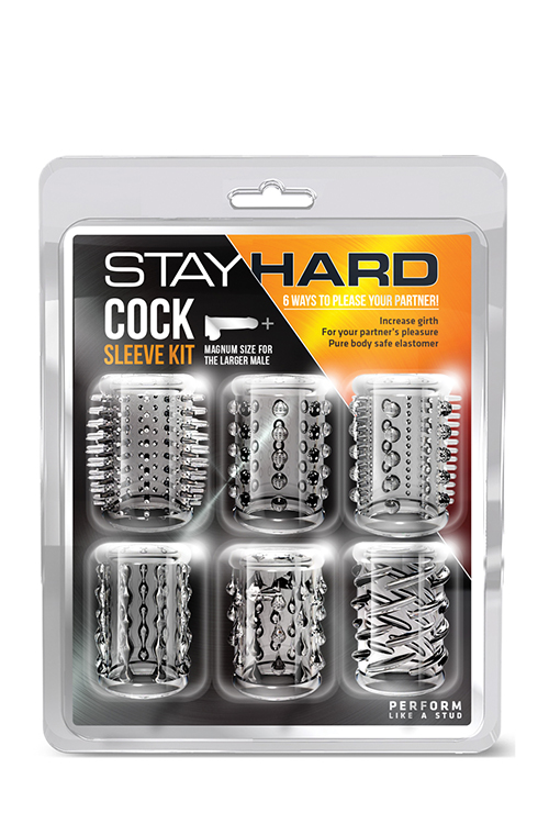 Blush Stay Hard Cock Sleeve Kit Clear - Zestaw nakładek na penisa ▶️▶️ DYSKRETNIE ▶️ GWARANCJA ▶️ PRZESYŁKA 24h ▶️