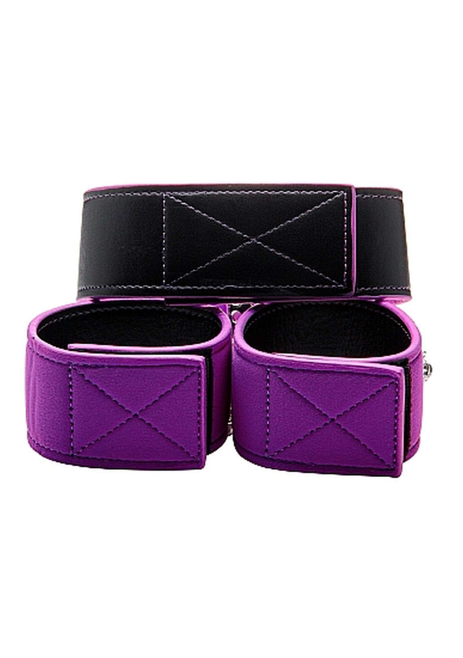 Ouch! Reversible Collar Wrist Ankle Cuffs Purple - System do krępowania Fioletowy ▶️▶️ DYSKRETNIE ▶️ GWARANCJA ▶️ PRZESYŁKA 24h ▶️