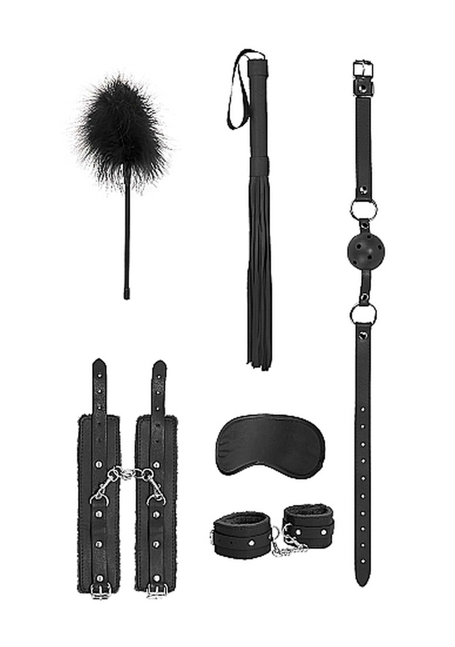 Ouch! Beginners Bondage Kit Black - Zestaw BDSM Czarny ▶️▶️ DYSKRETNIE ▶️ GWARANCJA ▶️ PRZESYŁKA 24h ▶️