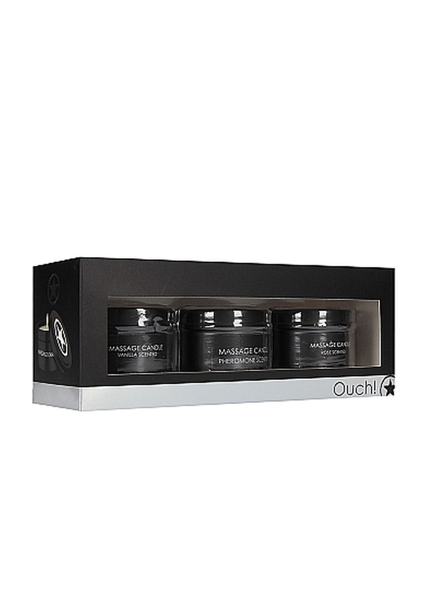 Ouch! Massage Candle Set Pheromone, Vanilla & Rose Scented - Świece do masażu ▶️▶️ DYSKRETNIE ▶️ GWARANCJA ▶️ PRZESYŁKA 24h ▶️