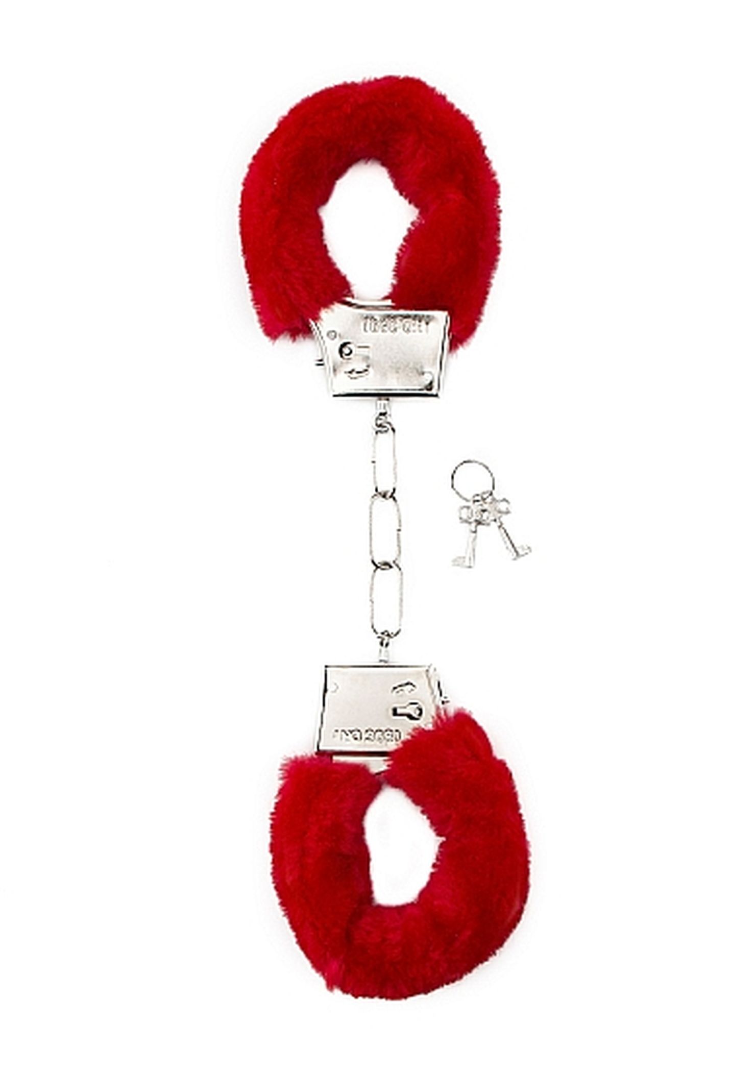 ShotsToys Furry Handcuffs Red - Kajdanki z futerkiem Czerwony ▶️▶️ DYSKRETNIE ▶️ GWARANCJA ▶️ PRZESYŁKA 24h ▶️