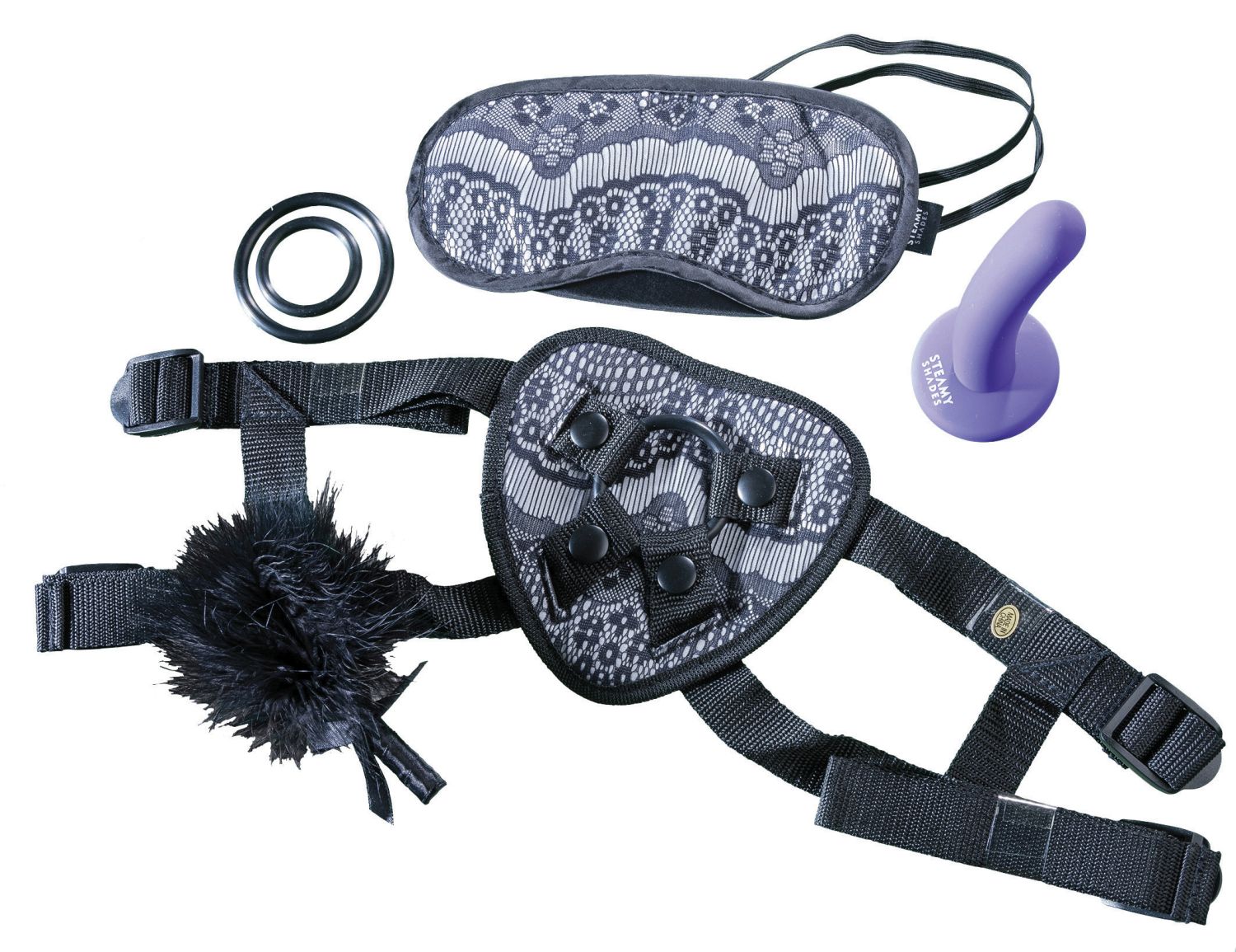 Steamy Shades Harness Gift Set - Prezentowy zestaw strap on ▶️▶️ DYSKRETNIE ▶️ GWARANCJA ▶️ PRZESYŁKA 24h ▶️