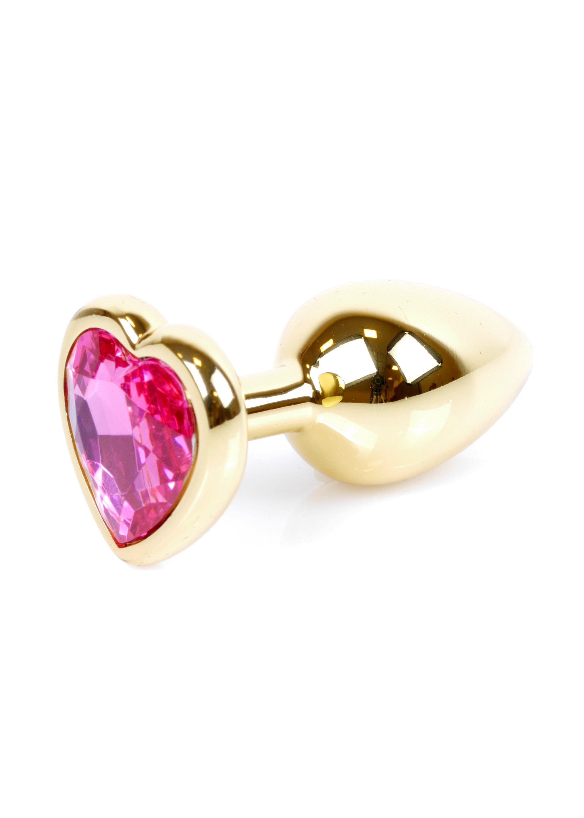 Boss Series Jewellery Gold Heart Pink - Korek analny z diamentem Różowy ⚫ DARMOWA DOSTAWA od 299zł ⚫ DYSKRETNA PRZESYŁKA 24H Z POLSKI ⚫