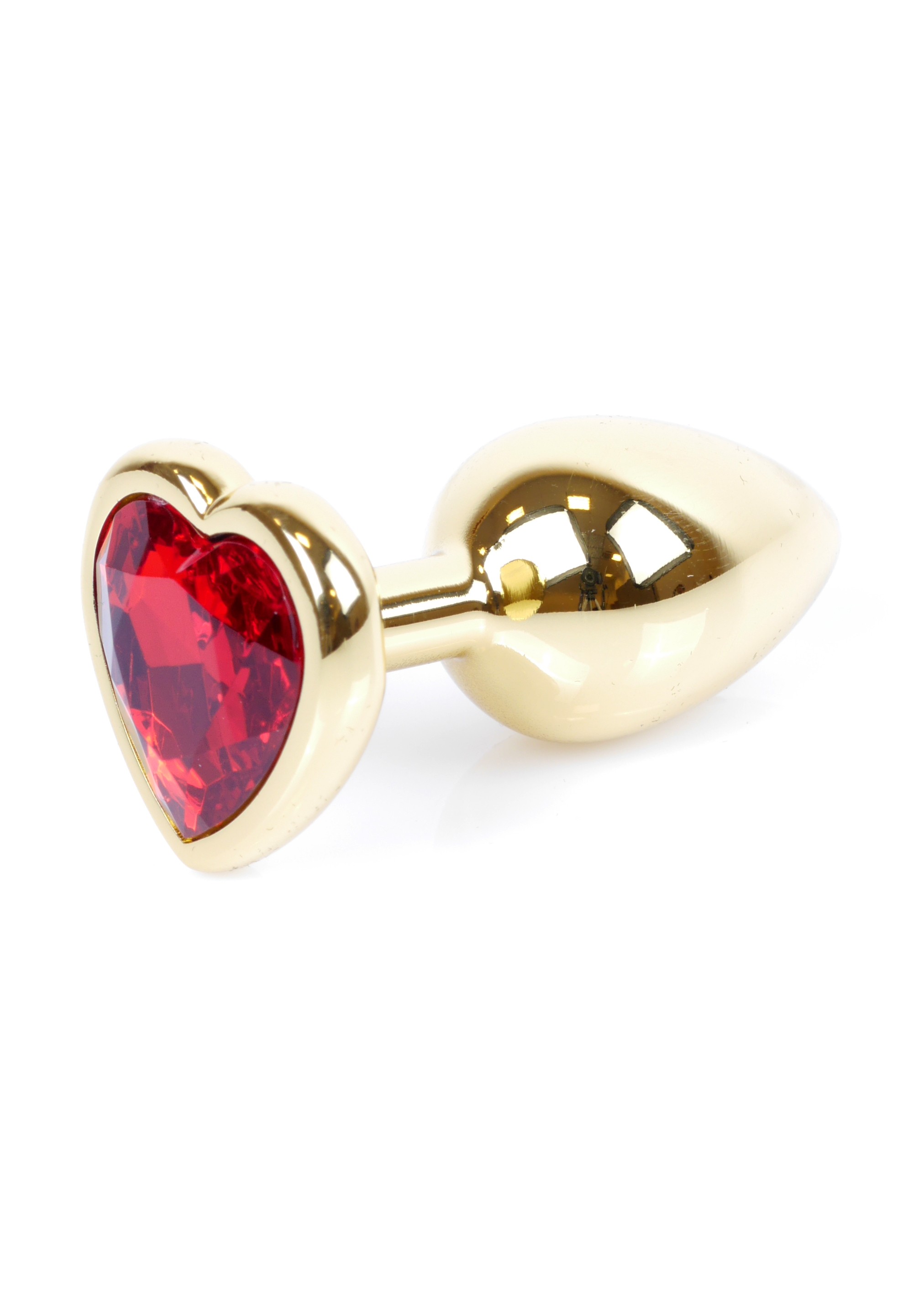 Boss Series Jewellery Gold Heart Red - Korek analny z diamentem Czerwony ▶️▶️ DYSKRETNIE ▶️ GWARANCJA ▶️ PRZESYŁKA 24h ▶️