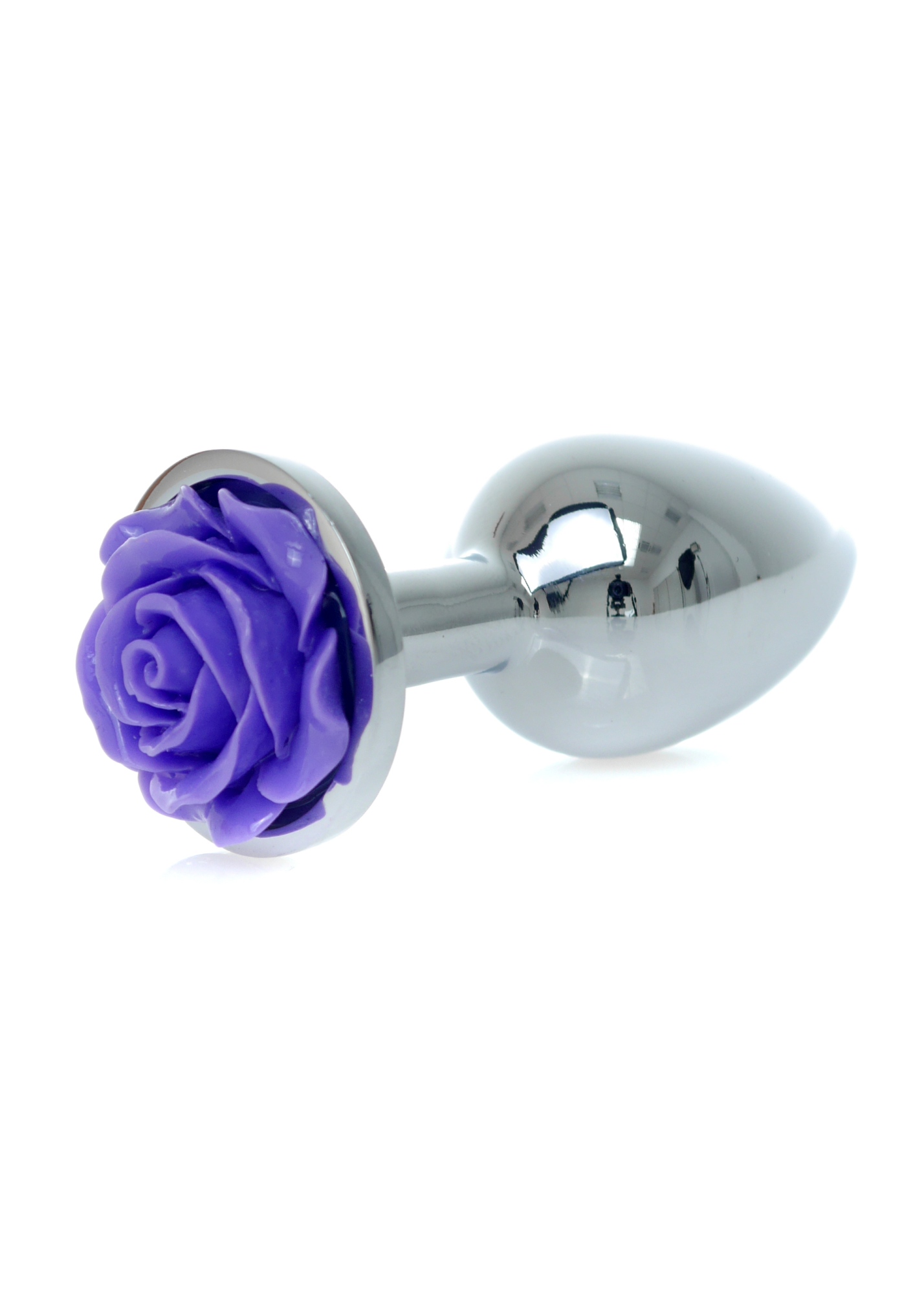 Boss Series Jewellery Silver Plug Rose Purple - Korek analny z ozdobnym kwiatem Fioletowy ▶️▶️ DYSKRETNIE ▶️ GWARANCJA ▶️ PRZESYŁKA 24h ▶️