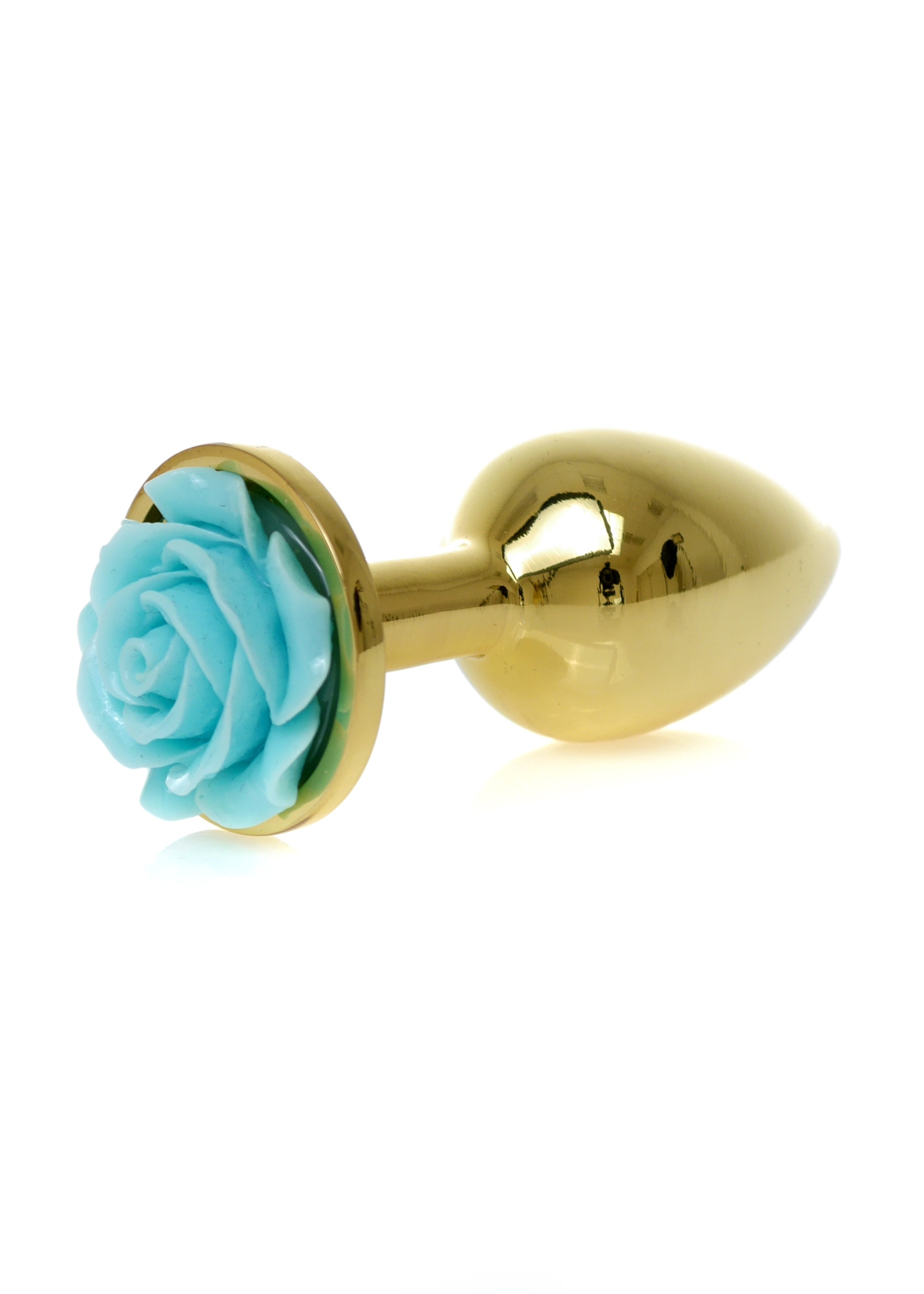 Boss Series Jewellery Gold Plug Rose Light Blue - Korek analny z ozdobnym kwiatem Niebieski ▶️▶️ DYSKRETNIE ▶️ GWARANCJA ▶️ PRZESYŁKA 24h ▶️