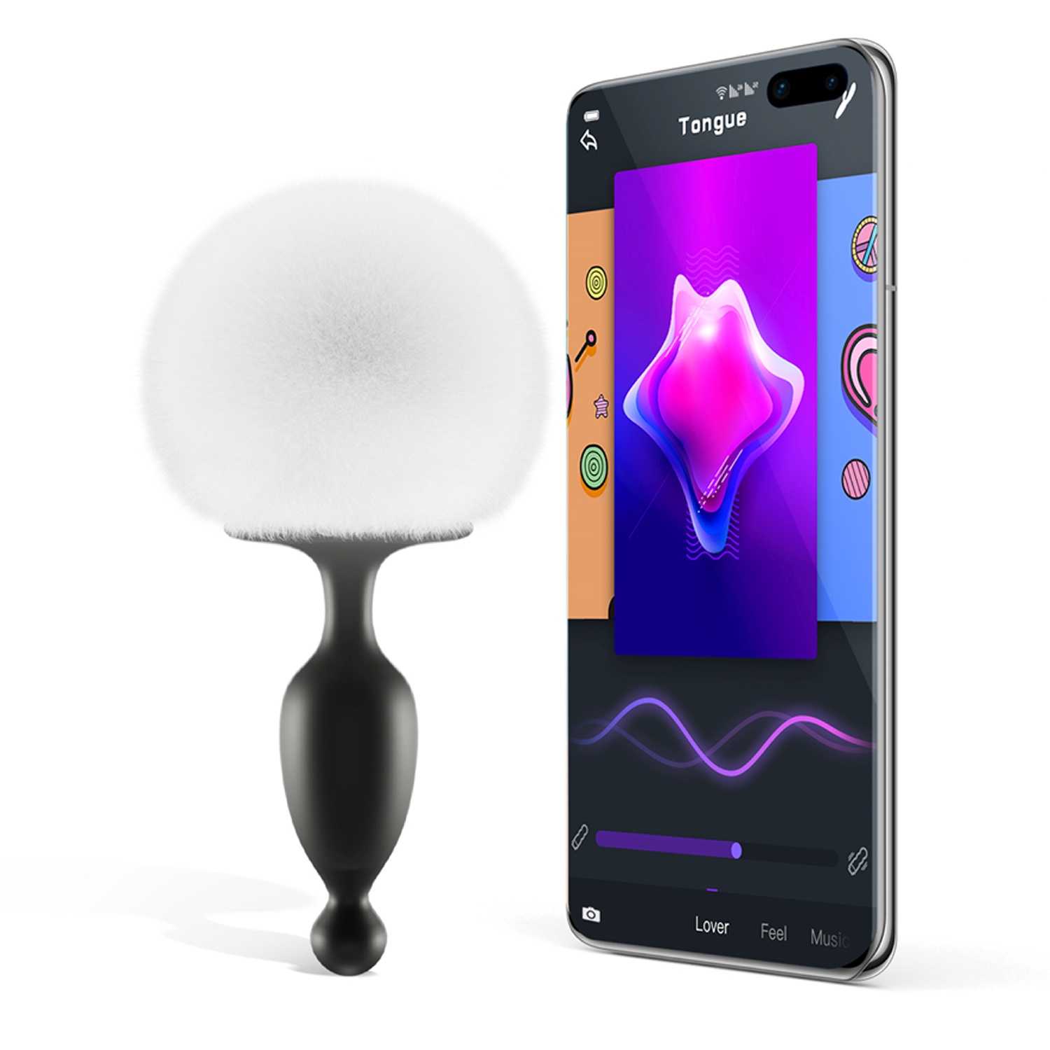 Magic Motion bunny app controlled vibrating bunny tail anal plug - Wibrujący korek analny sterowany aplikacją