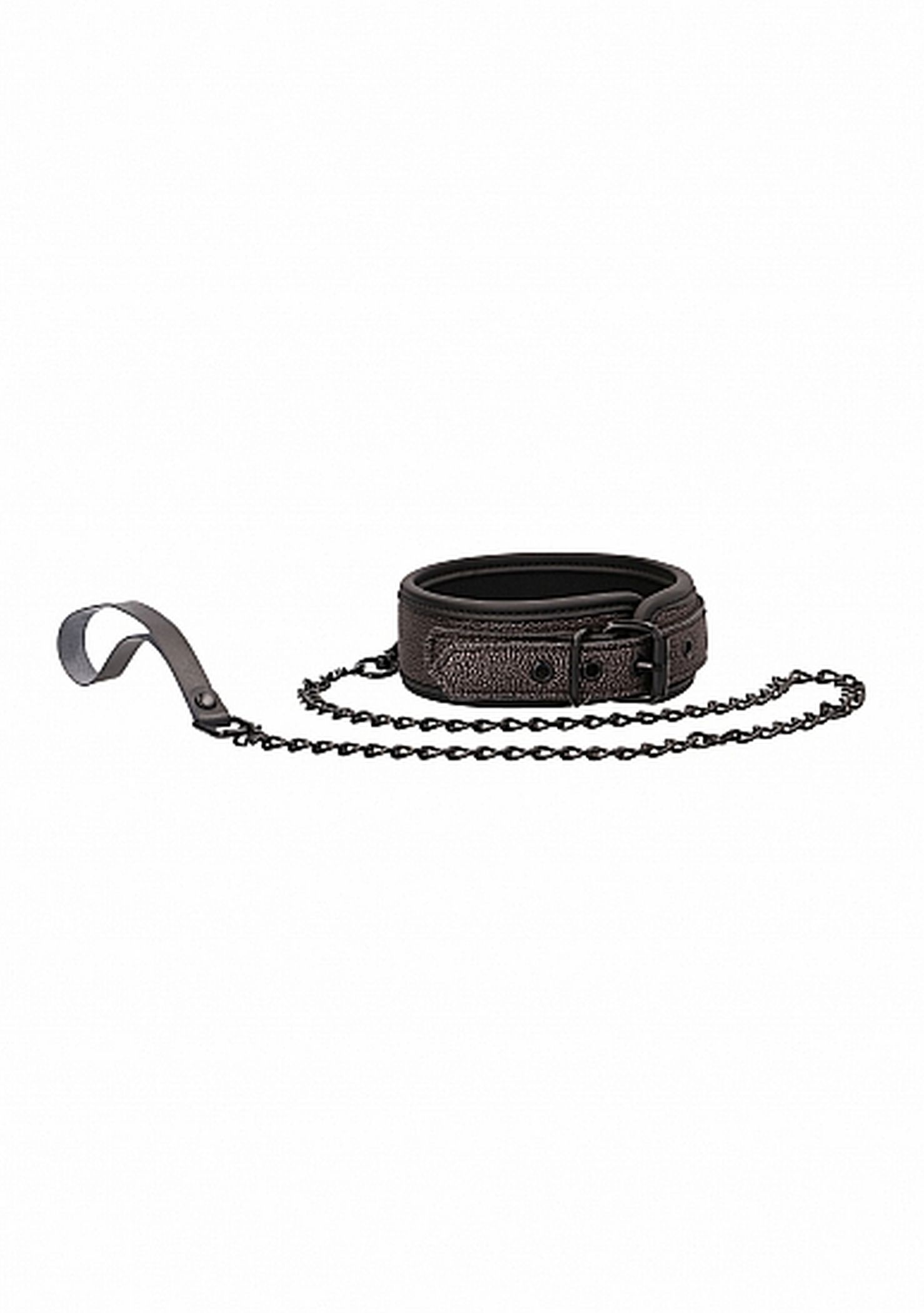 Ouch! elegant collar with leash - titanium grey - Obroża ze smyczą ▶️▶️ DYSKRETNIE ▶️ GWARANCJA ▶️ PRZESYŁKA 24h ▶️