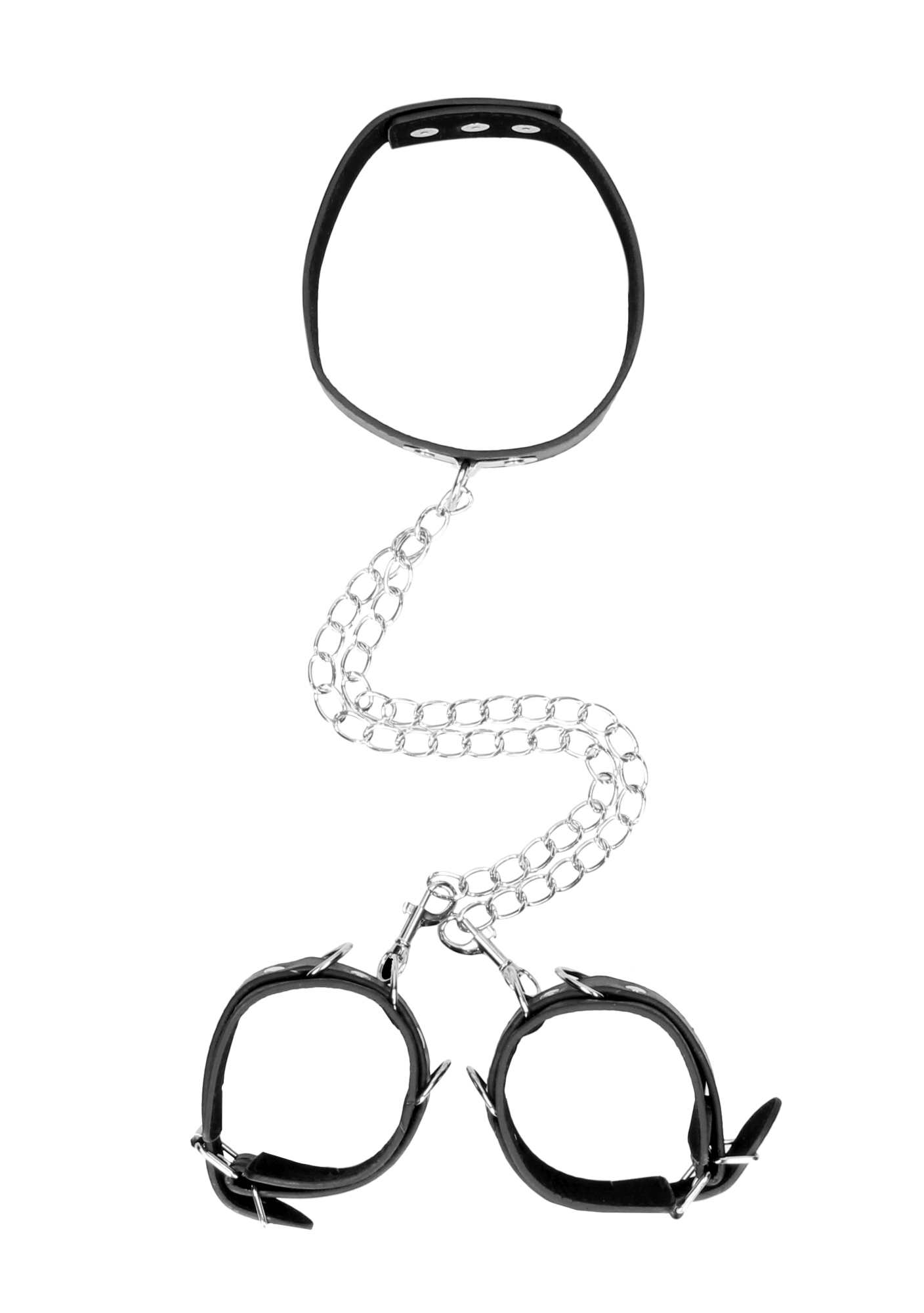 Ouch! bonded leather collar with hand cuffs - Kajdanki z obrożą ▶️▶️ DYSKRETNIE ▶️ GWARANCJA ▶️ PRZESYŁKA 24h ▶️