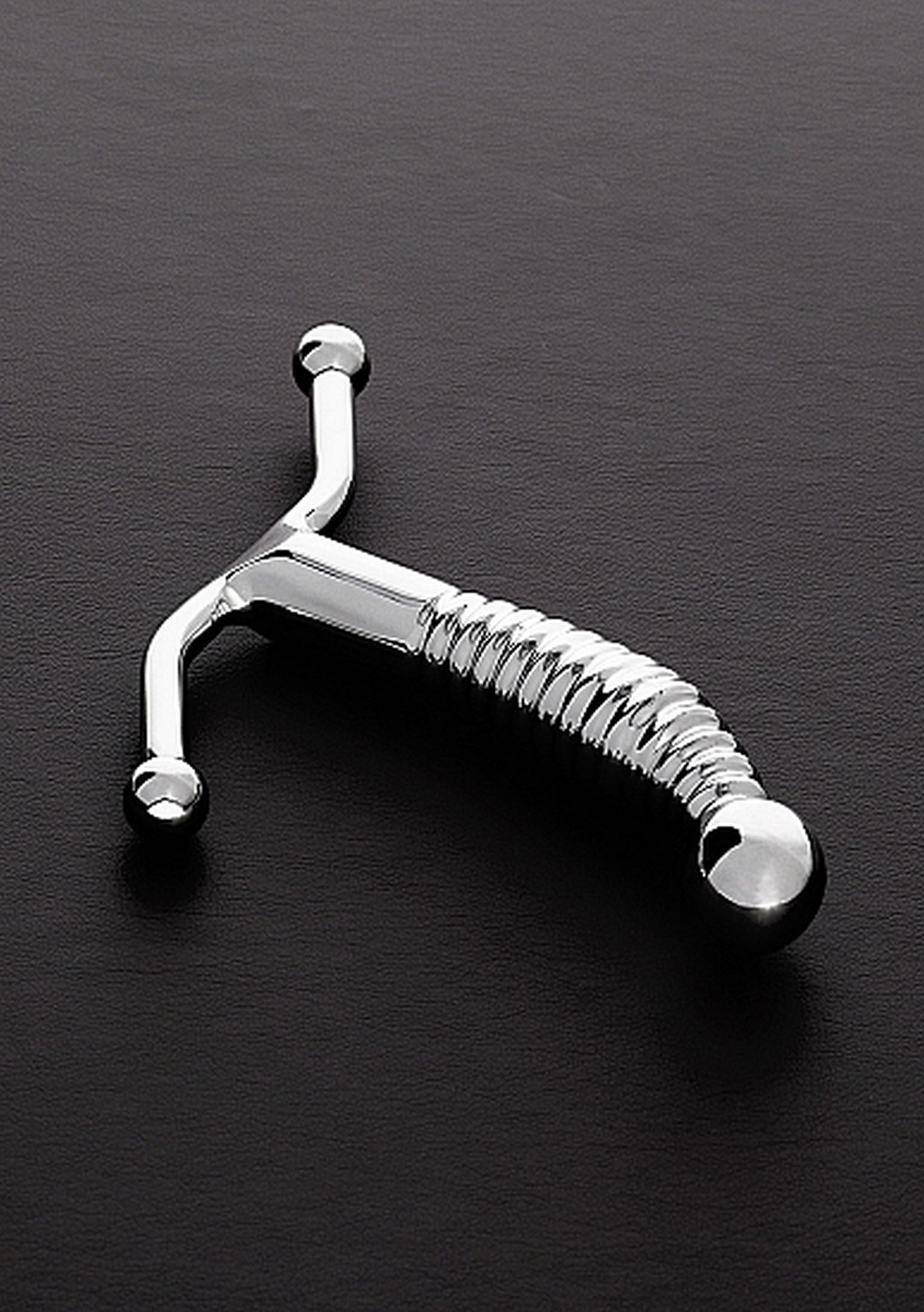 Steel Ribbed G Spot Stimulator - Dildo klasyczne ze stali szlachetnej ⚫ DARMOWA DOSTAWA od 299zł ⚫ DYSKRETNA PRZESYŁKA 24H Z POLSKI ⚫