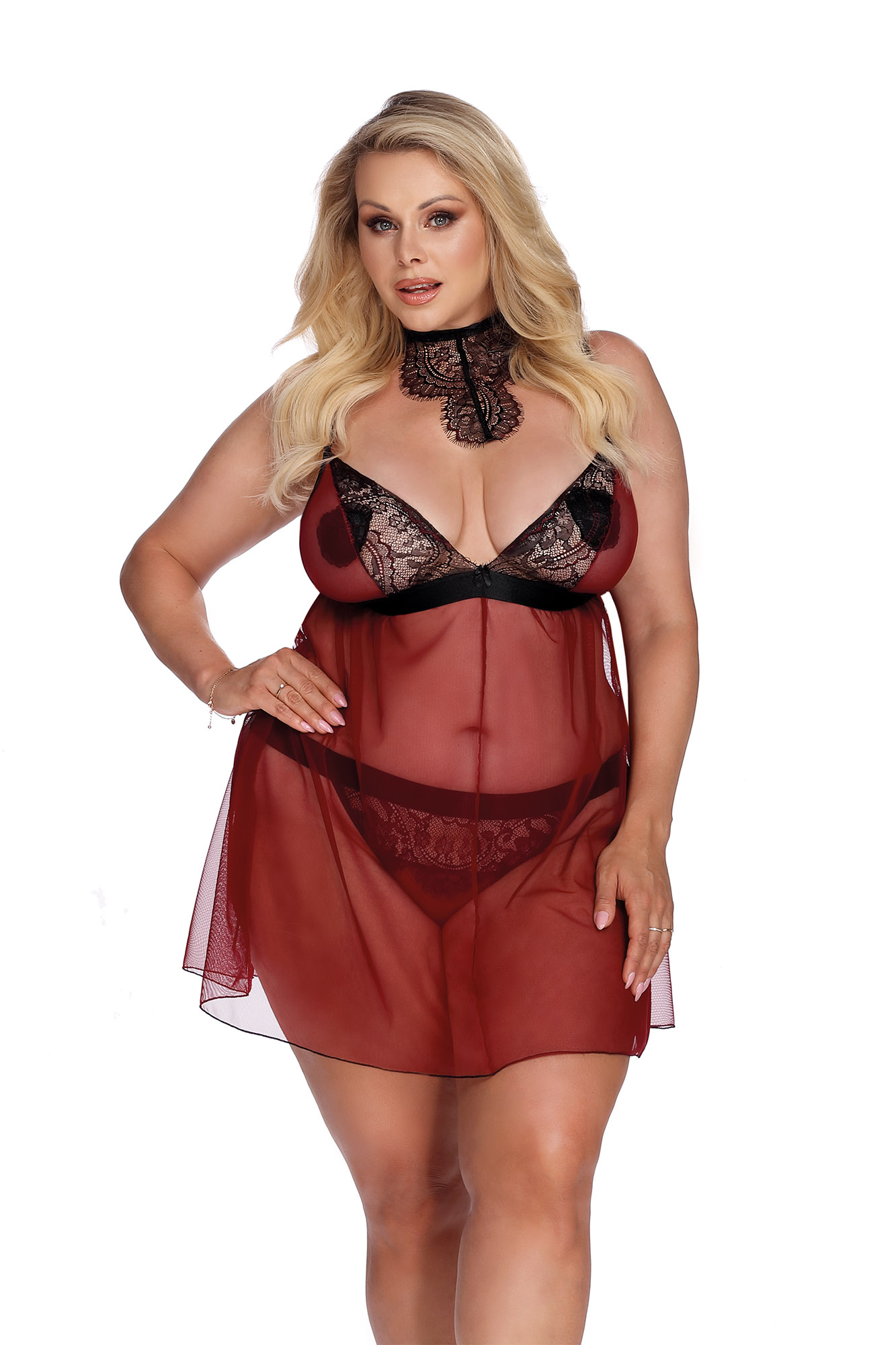 Anais Arabella Chemise Halka - Czerwony Wariant/Rozmiar: XXL+ ▶️▶️ DYSKRETNIE ▶️ GWARANCJA ▶️ PRZESYŁKA 24h ▶️