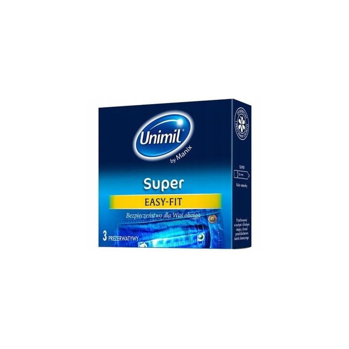 Unimil Super easy fit 3 szt - prezerwatywy Wariant/Rozmiar: 3 szt ▶️▶️ DYSKRETNIE ▶️ GWARANCJA ▶️ PRZESYŁKA 24h ▶️