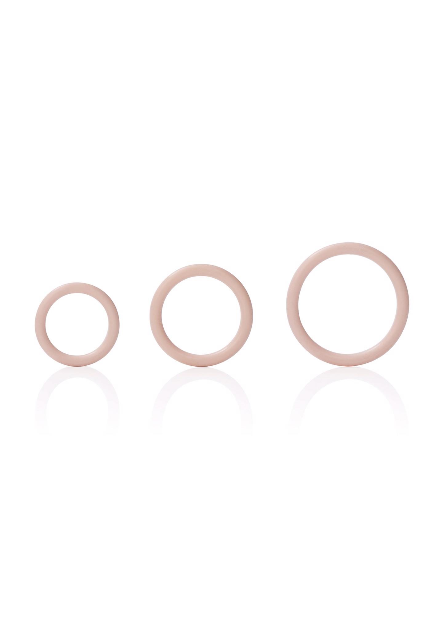CalExotics Silicone Support Rings Light Skin Tone - Zestaw elastycznych pierścieni na penisa ▶️▶️ DYSKRETNIE ▶️ GWARANCJA ▶️ PRZESYŁKA 24h ▶️
