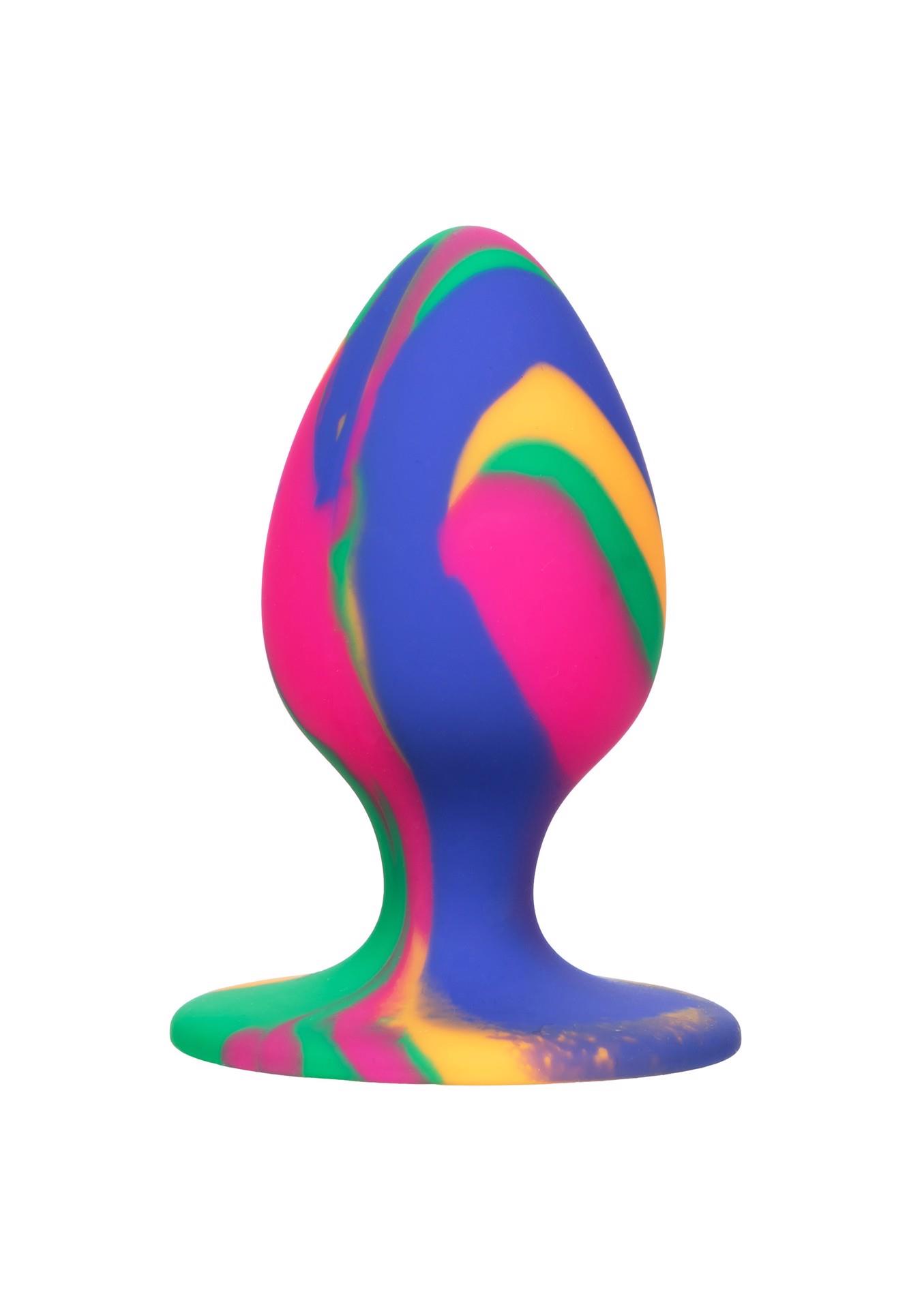 CalExotics Cheeky Medium Tie Dye Plug Multicolor - Korek analny ▶️▶️ DYSKRETNIE ▶️ GWARANCJA ▶️ PRZESYŁKA 24h ▶️