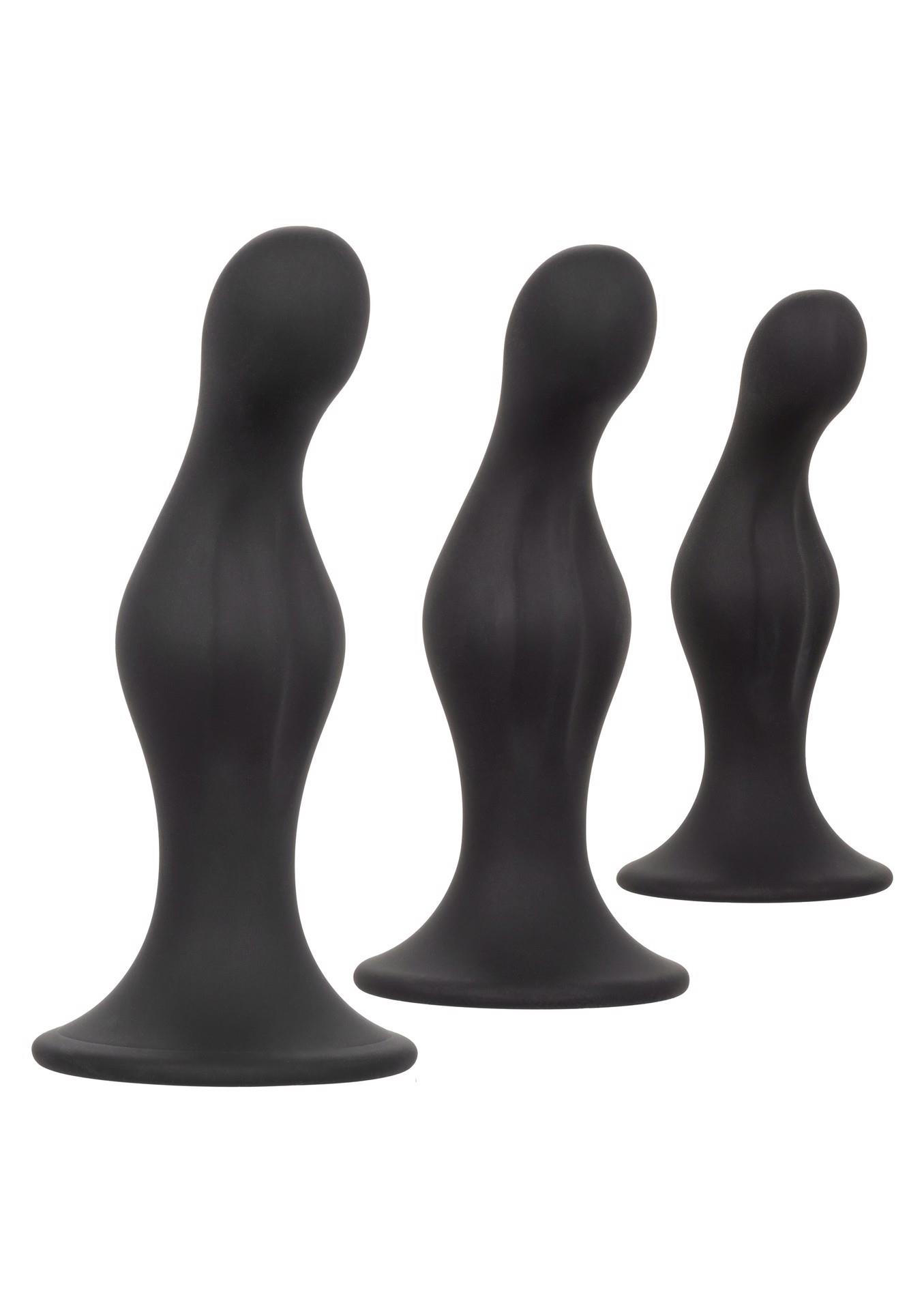 CalExotics Anal Ripple Kit Black - Zestaw korków analnych ▶️▶️ DYSKRETNIE ▶️ GWARANCJA ▶️ PRZESYŁKA 24h ▶️