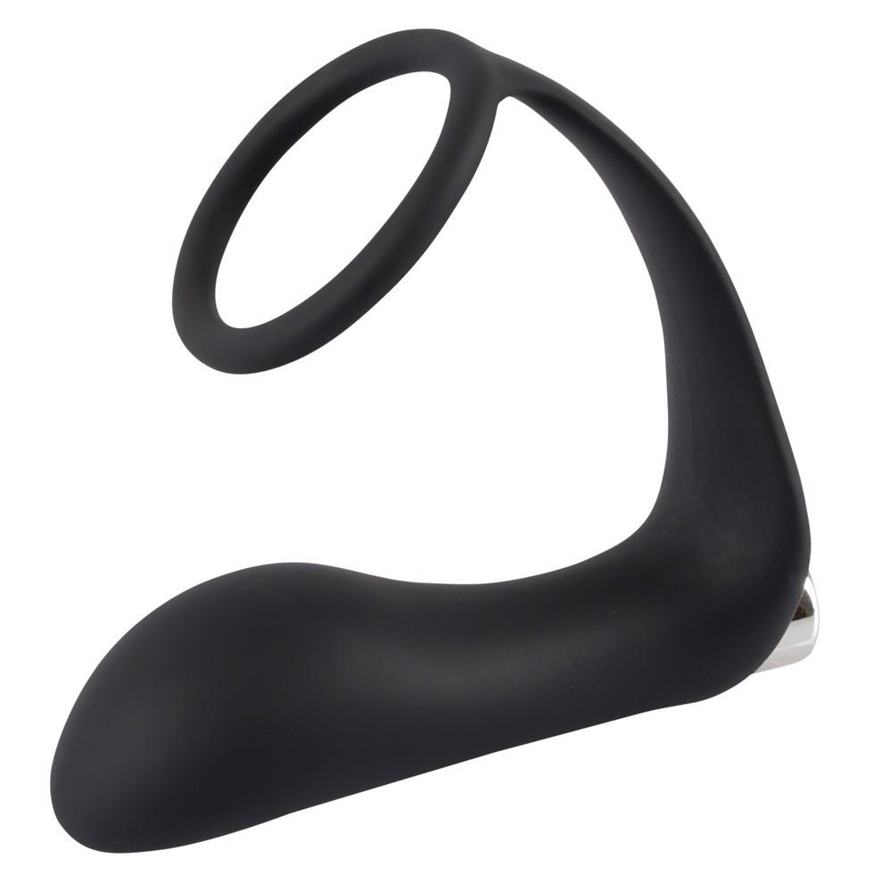 Black Velvets Vibrating Ring & Plug - Wibrujący korek analny z pierścieniem na penisa ▶️▶️ DYSKRETNIE ▶️ GWARANCJA ▶️ PRZESYŁKA 24h ▶️