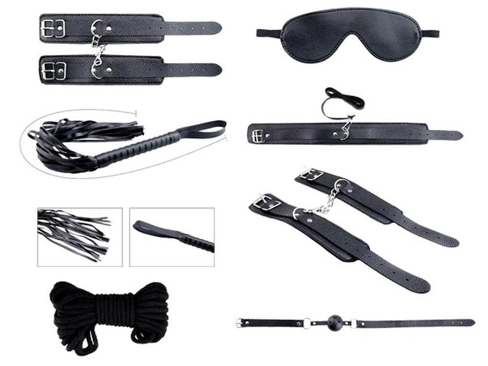 Alive Secret Desires Black Bdsm Kit 8Pcs - Zestaw BDSM ⚫ DARMOWA DOSTAWA od 299zł ⚫ DYSKRETNA PRZESYŁKA 24H Z POLSKI ⚫