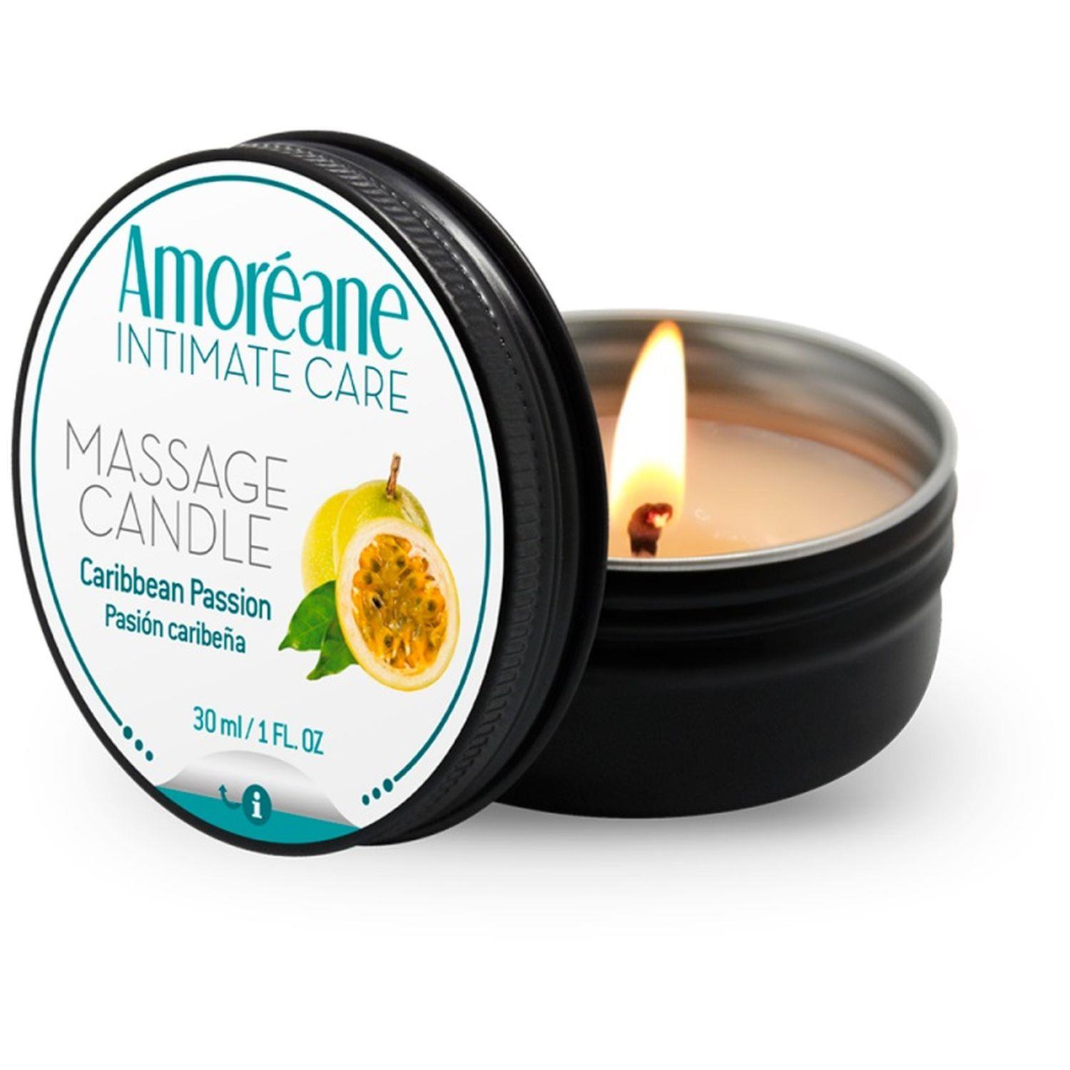 Amoreane Massage Candle Caribbean Passion (30Ml) - Świeca do masażu ⚫ DARMOWA DOSTAWA od 299zł ⚫ DYSKRETNA PRZESYŁKA 24H Z POLSKI ⚫