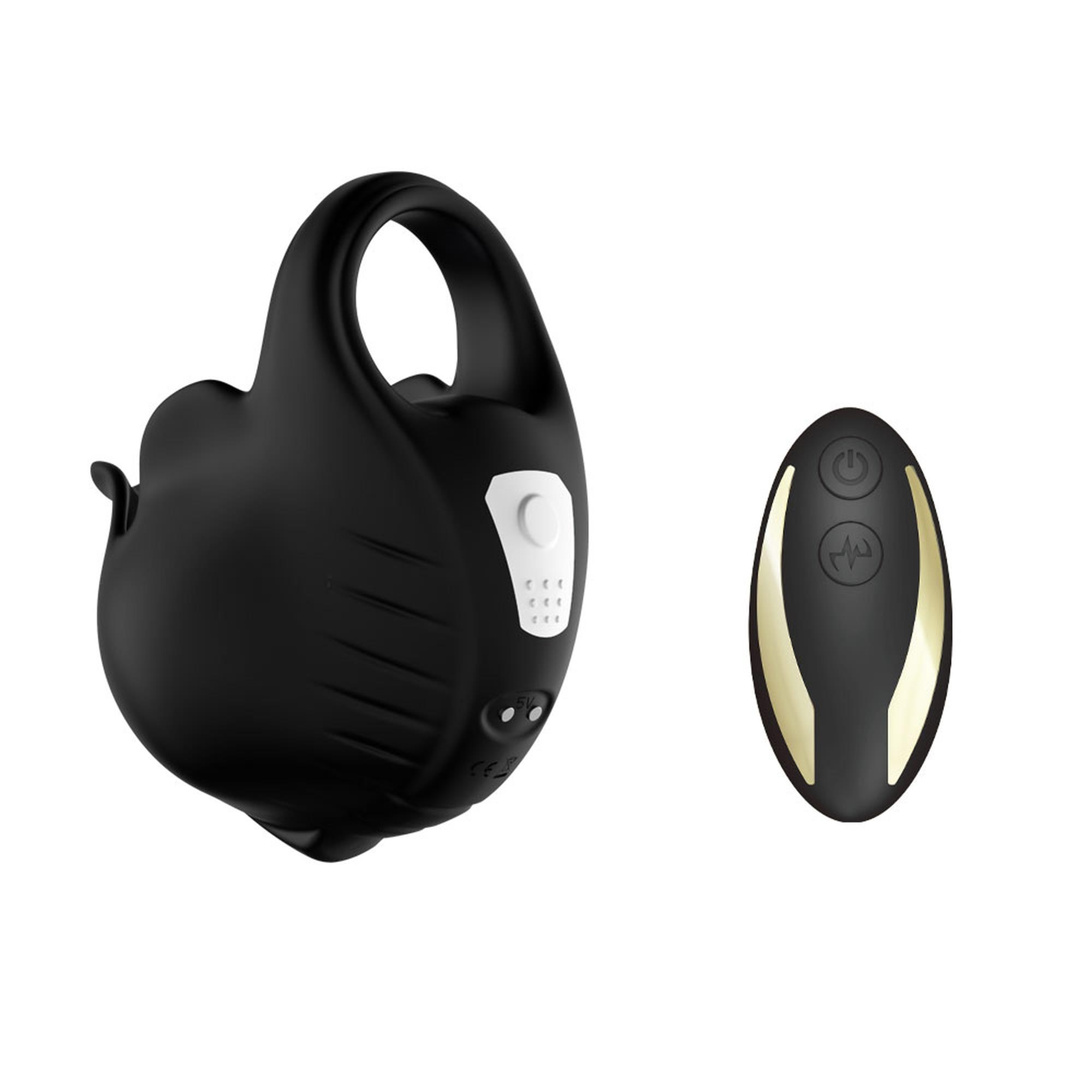 Boss Series Joy Ranger Black (With Remote) - Wibrujący pierścień erekcyjny z pilotem ▶️▶️ DYSKRETNIE ▶️ GWARANCJA ▶️ PRZESYŁKA 24h ▶️