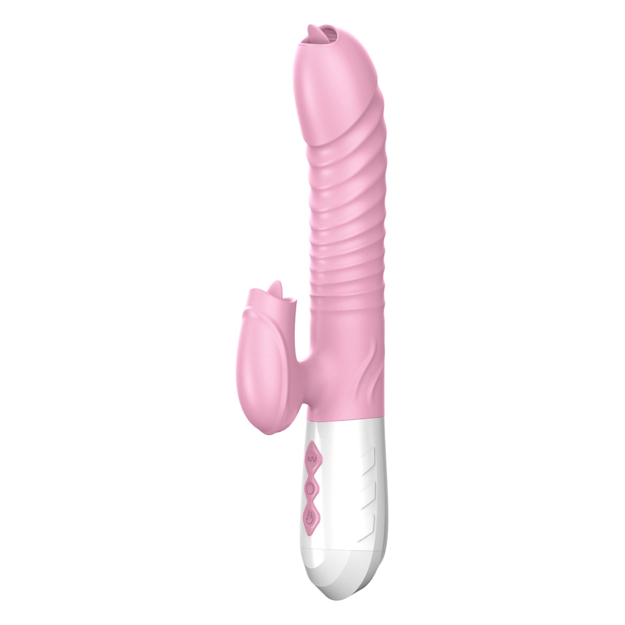 Boss Series Fox Thrusting Function Heating Pink Rabbit - Wibrator króliczek z pulsacją i podgrzewaniem