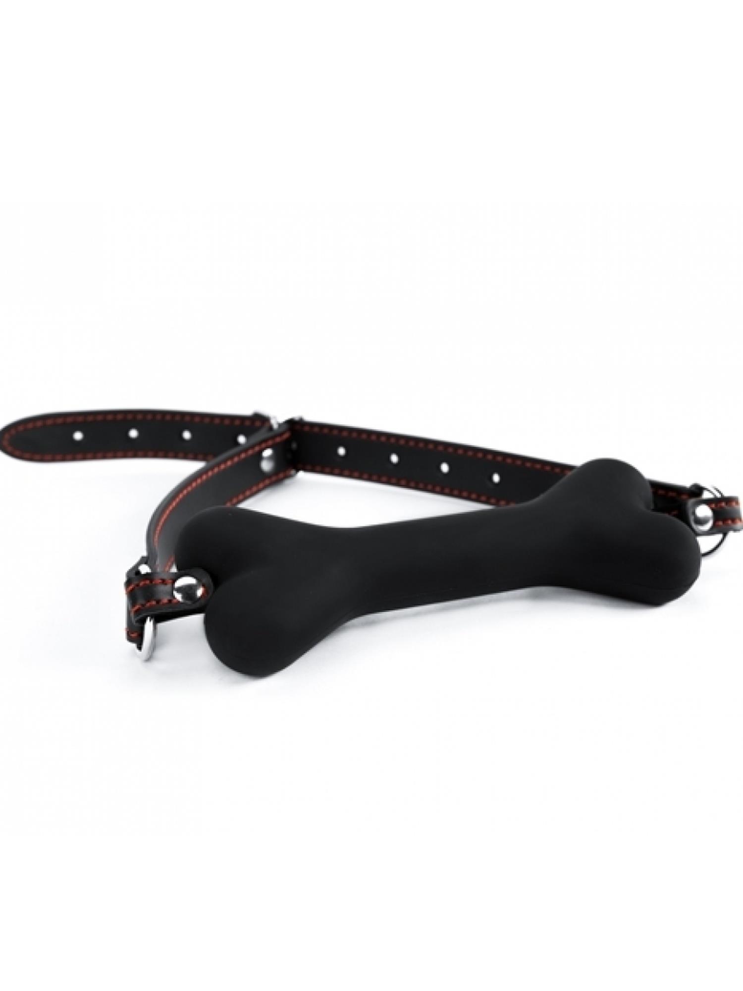 ARGUS Black Silicone Bone Gag - Knebel z poprzeczką kością ▶️▶️ DYSKRETNIE ▶️ GWARANCJA ▶️ PRZESYŁKA 24h ▶️