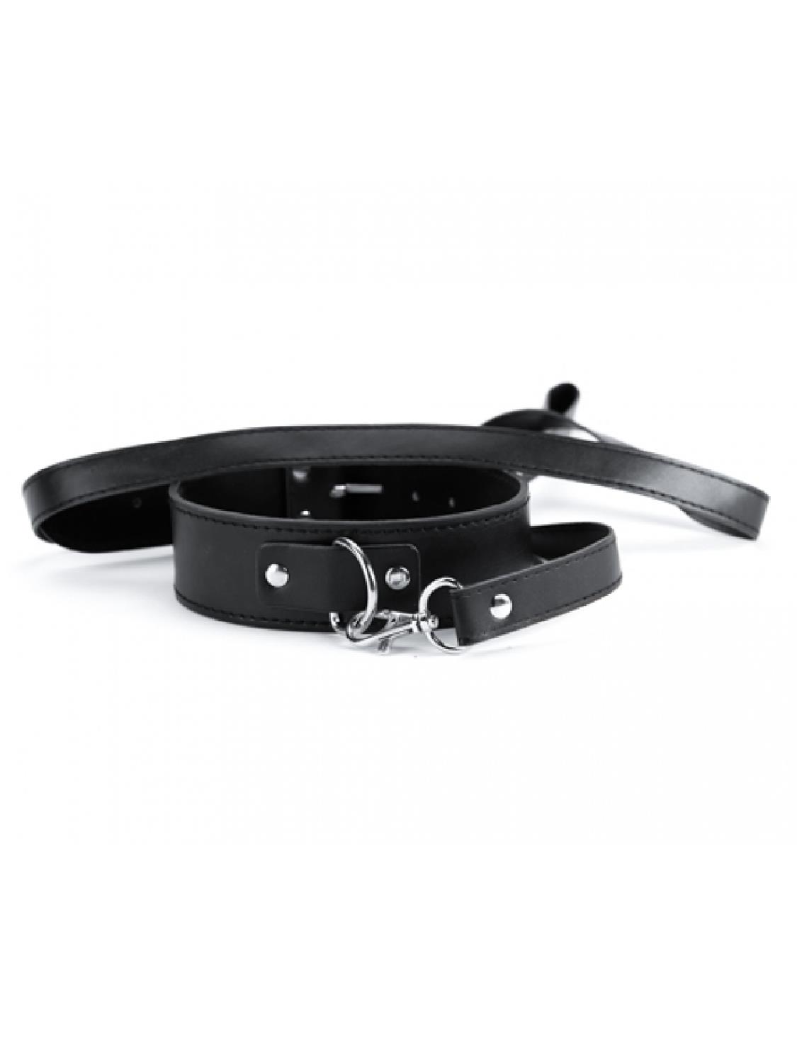 ARGUS Black Collar And Leash - Obroża ze smyczą ▶️▶️ DYSKRETNIE ▶️ GWARANCJA ▶️ PRZESYŁKA 24h ▶️