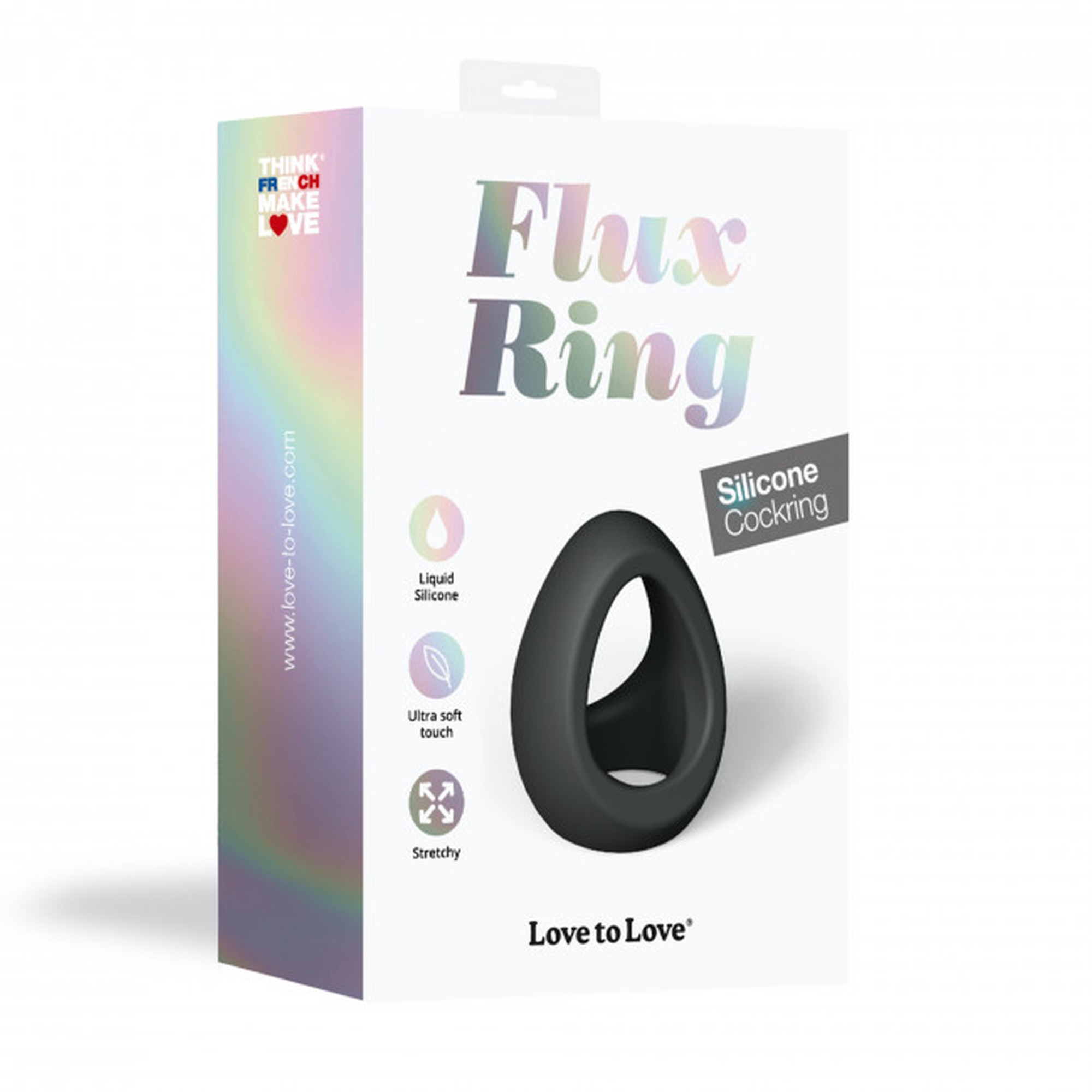 Love to Love flux ring - Elastyczny pierścień erekcyjny, czarny ▶️▶️ DYSKRETNIE ▶️ GWARANCJA ▶️ PRZESYŁKA 24h ▶️