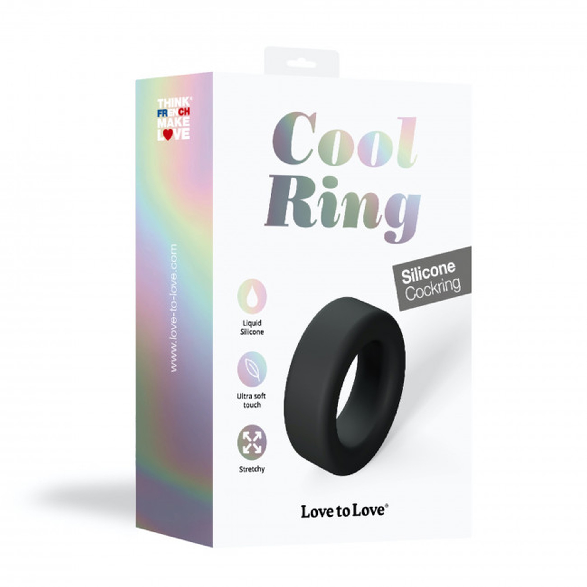 Love to Love cool ring black onyx - Elastyczny pierścień erekcyjny, czarny ▶️▶️ DYSKRETNIE ▶️ GWARANCJA ▶️ PRZESYŁKA 24h ▶️