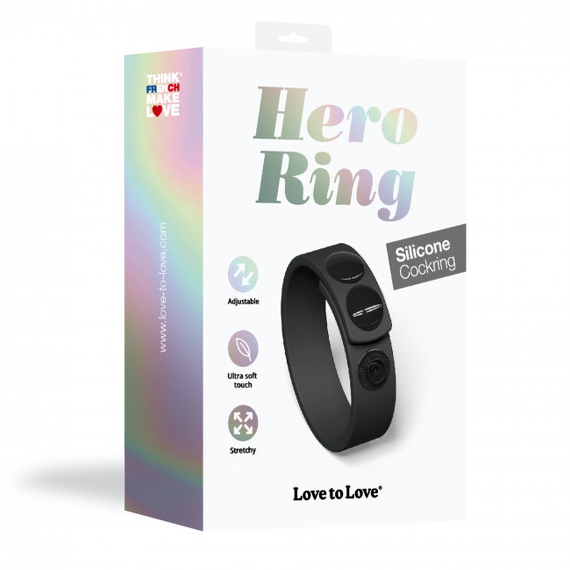 Love to Love hero ring black onyx - Elastyczny pierścień erekcyjny z regulacją, czarny ▶️▶️ DYSKRETNIE ▶️ GWARANCJA ▶️ PRZESYŁKA 24h ▶️