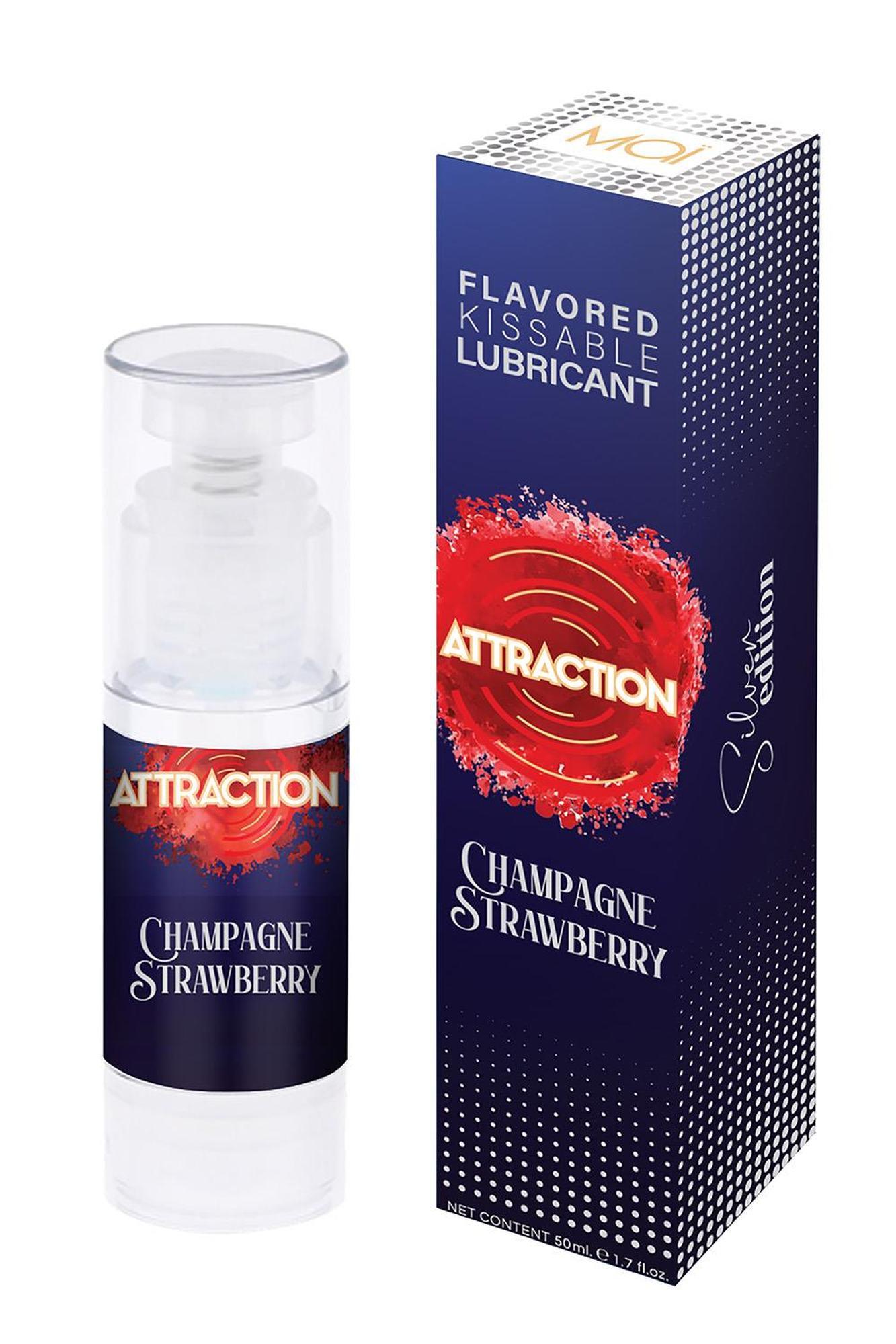 Attraction Lubricant Champagne Strawberry 50 Ml - Lubrykant truskawkowy ▶️▶️ DYSKRETNIE ▶️ GWARANCJA ▶️ PRZESYŁKA 24h ▶️