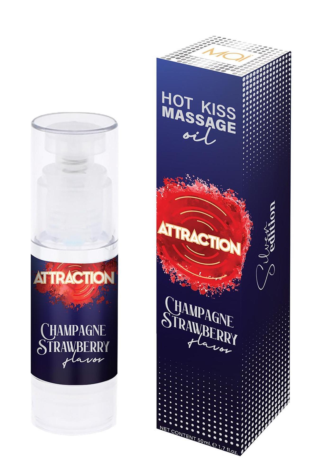 Attraction Massage Oil Champagne Strawberry 50 Ml - Olejek do masażu truskawkowy ▶️▶️ DYSKRETNIE ▶️ GWARANCJA ▶️ PRZESYŁKA 24h ▶️