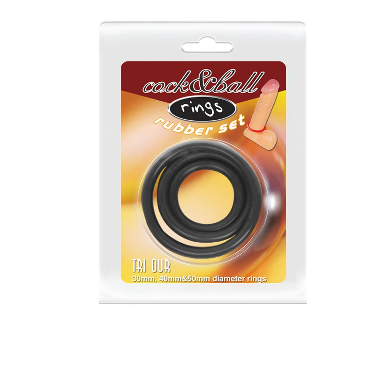 Baile Rings Rubber Set - Zestaw elastycznych pierścieni na penisa ▶️▶️ DYSKRETNIE ▶️ GWARANCJA ▶️ PRZESYŁKA 24h ▶️