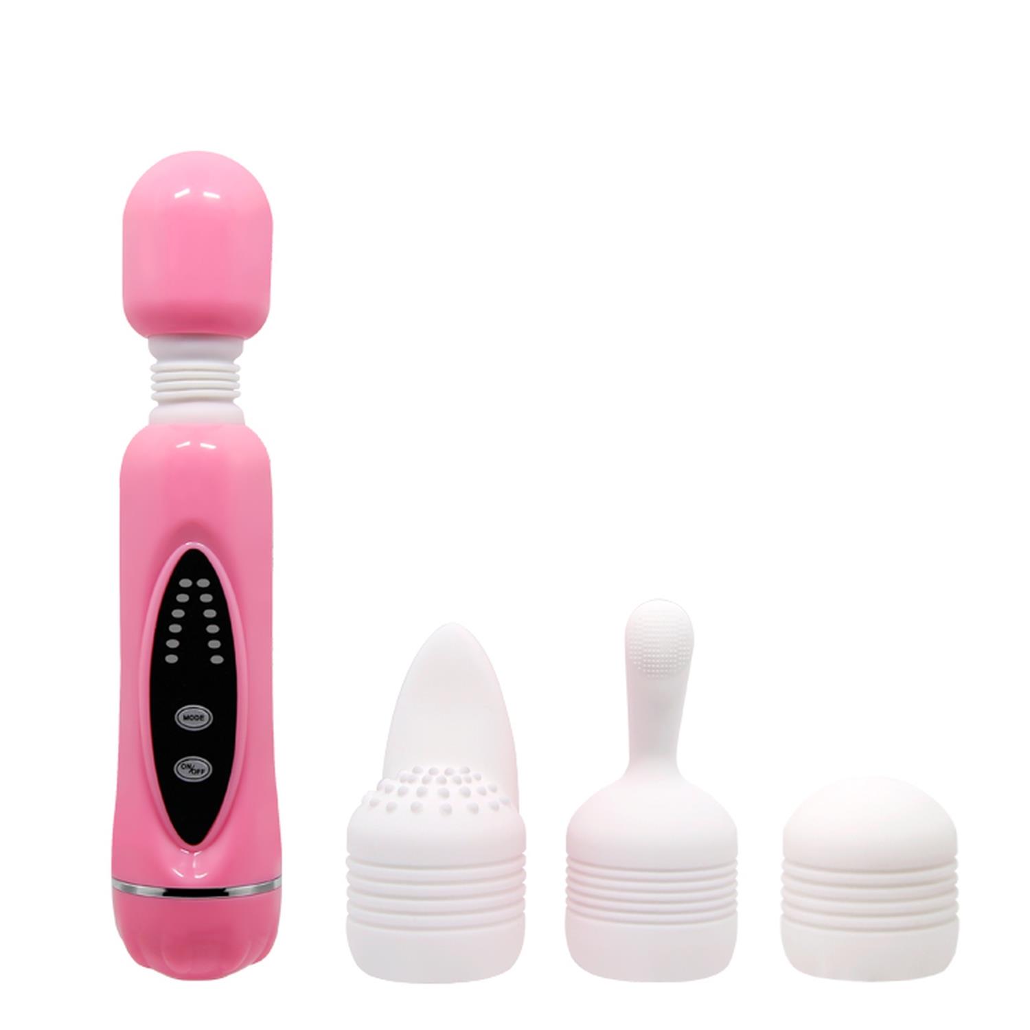 Baile Magical Massager 1312 - Wibrator wand z wymiennymi nakładkami ▶️▶️ DYSKRETNIE ▶️ GWARANCJA ▶️ PRZESYŁKA 24h ▶️