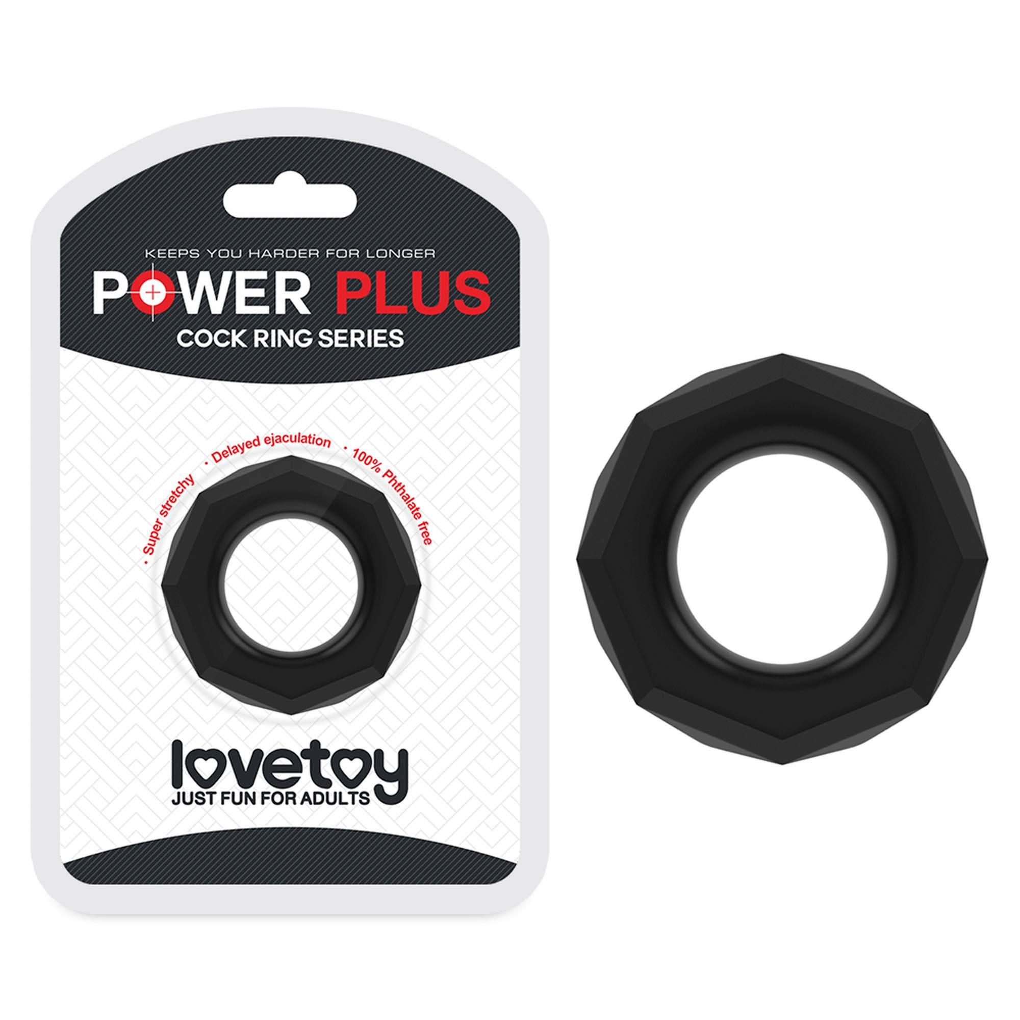 Lovetoy Power Plus Cockring Black 4 - Elastyczny pierścień erekcyjny ⚫ DARMOWA DOSTAWA od 299zł ⚫ DYSKRETNA PRZESYŁKA 24H Z POLSKI ⚫