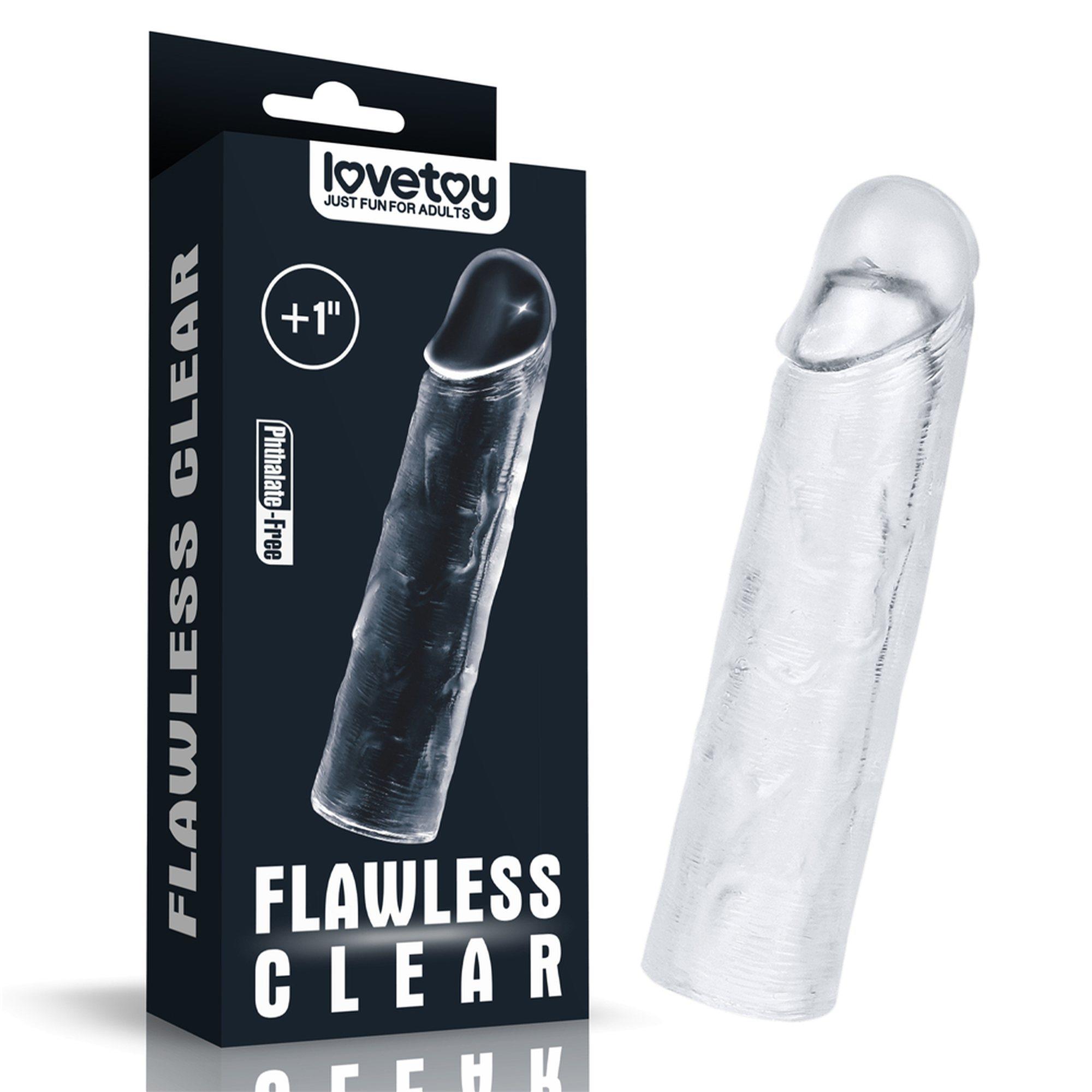 Lovetoy Flawless Clear Penis Sleeve Add 1' - Nakładka na penisa ▶️▶️ DYSKRETNIE ▶️ GWARANCJA ▶️ PRZESYŁKA 24h ▶️