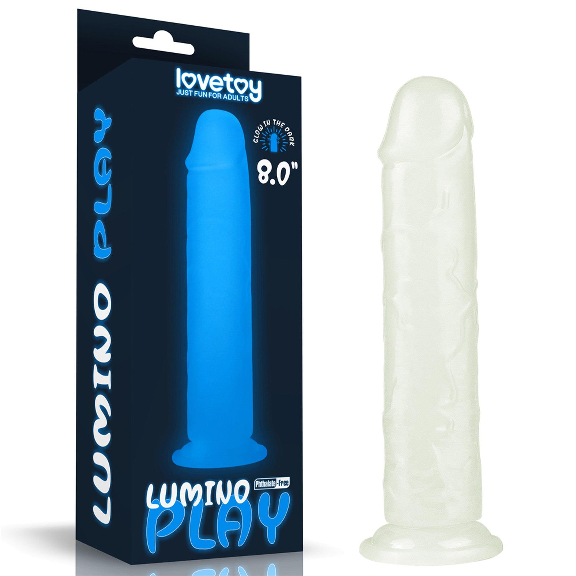 Lovetoy 8' Lumino Play Dildo - Dildo klasyczne na przyssawce świecące w ciemności ▶️▶️ DYSKRETNIE ▶️ GWARANCJA ▶️ PRZESYŁKA 24h ▶️