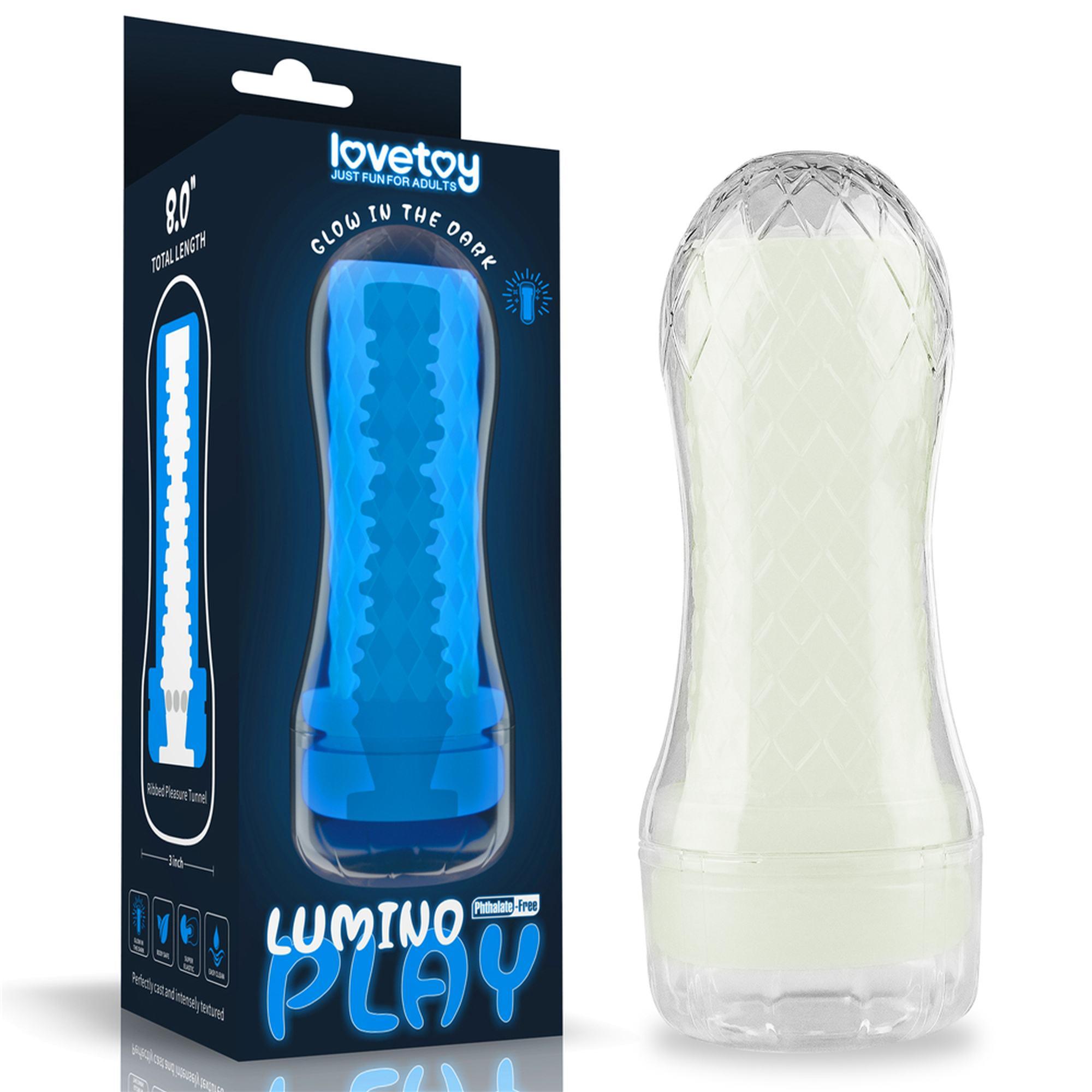 Lovetoy Lumino Play Ribbed - Masturbator klasyczny świecący w ciemności ▶️▶️ DYSKRETNIE ▶️ GWARANCJA ▶️ PRZESYŁKA 24h ▶️