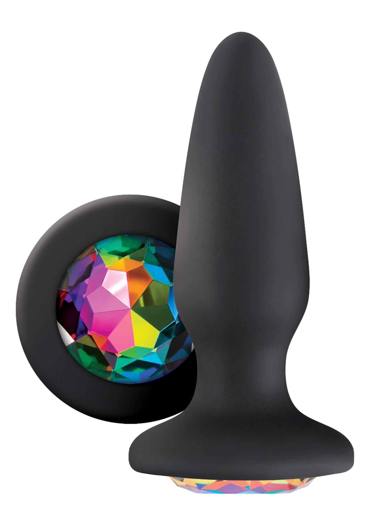 NS Novelties Glams Gem Plug Black - Korek analny z kryształem, Czarny ⚫ DARMOWA DOSTAWA od 299zł ⚫ DYSKRETNA PRZESYŁKA 24H Z POLSKI ⚫