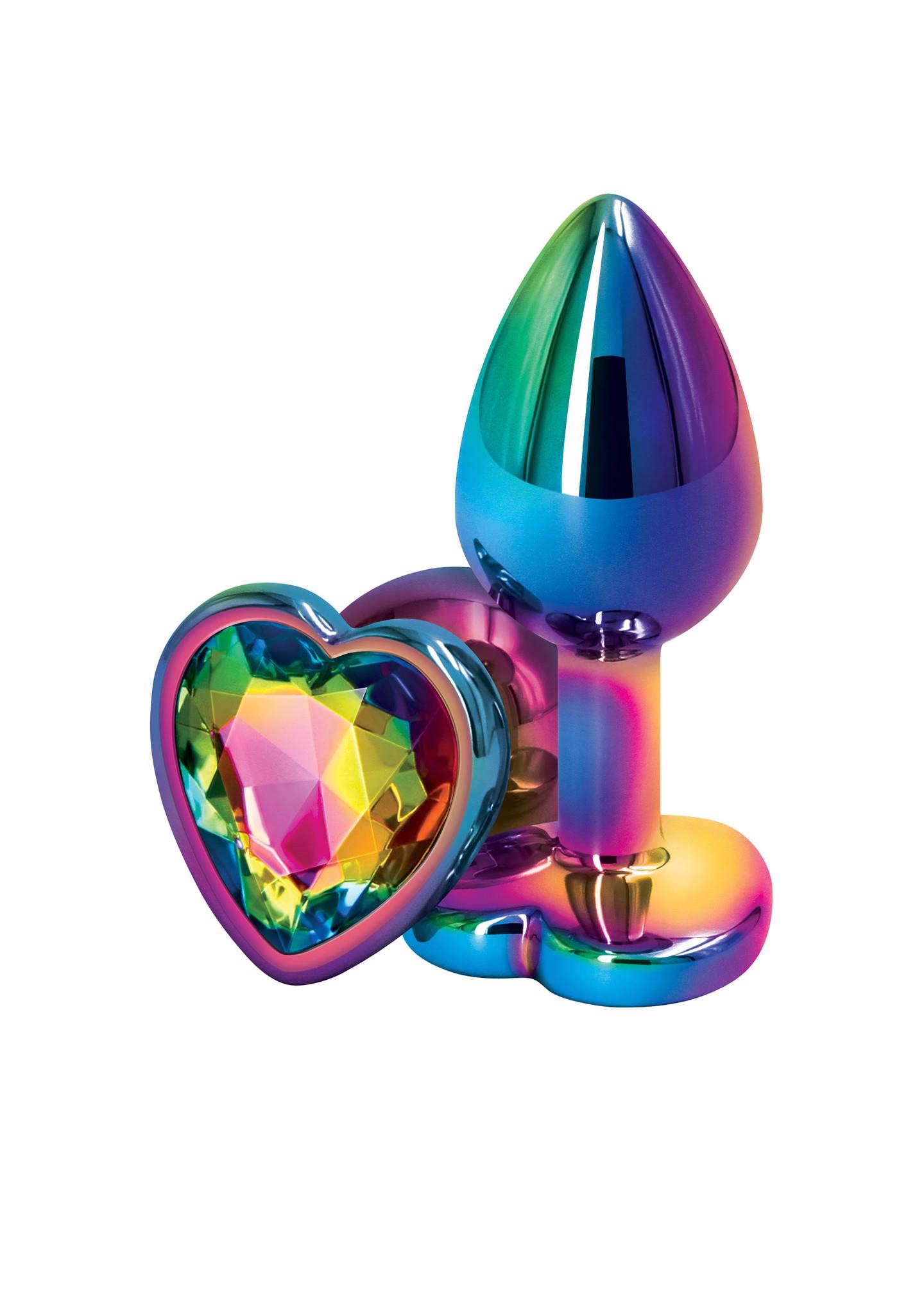 NS Novelties Rear Assets Mulitcolor Heart S Multicolor - Korek analny z kamieniem ozdobnym