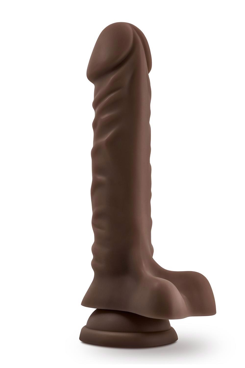 Dr. Skin Plus 9 Inch Posable Dildo With Balls Chocolate - Dildo klasyczne na przyssawce ▶️▶️ DYSKRETNIE ▶️ GWARANCJA ▶️ PRZESYŁKA 24h ▶️