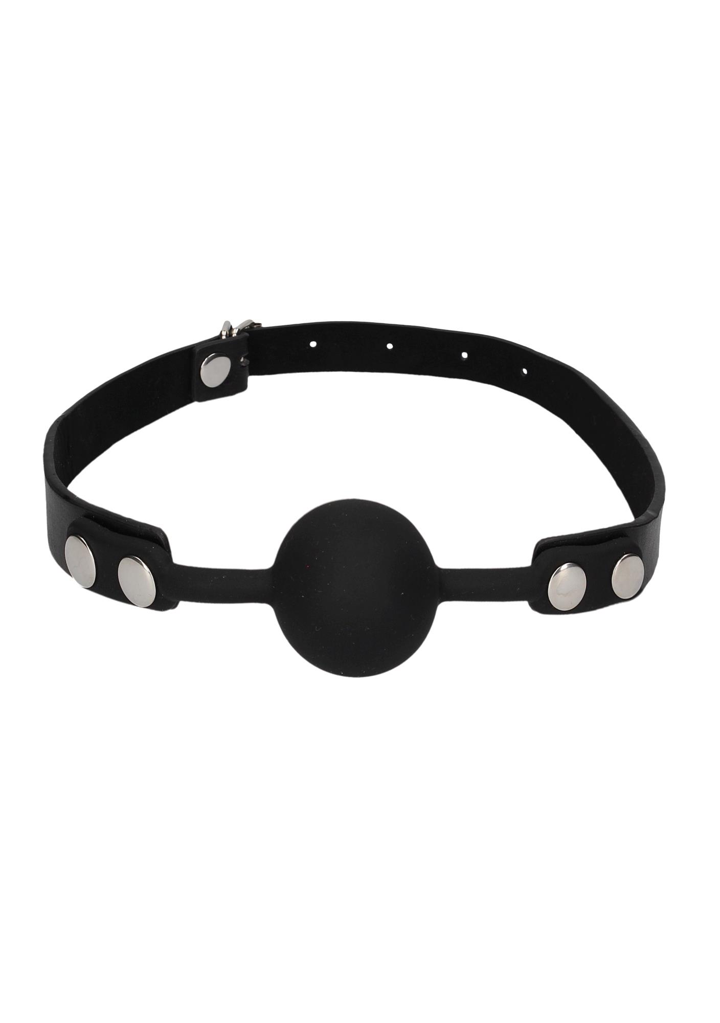 Ouch! Adjustable Bonded Leather Straps - Knebel z kulką ▶️▶️ DYSKRETNIE ▶️ GWARANCJA ▶️ PRZESYŁKA 24h ▶️