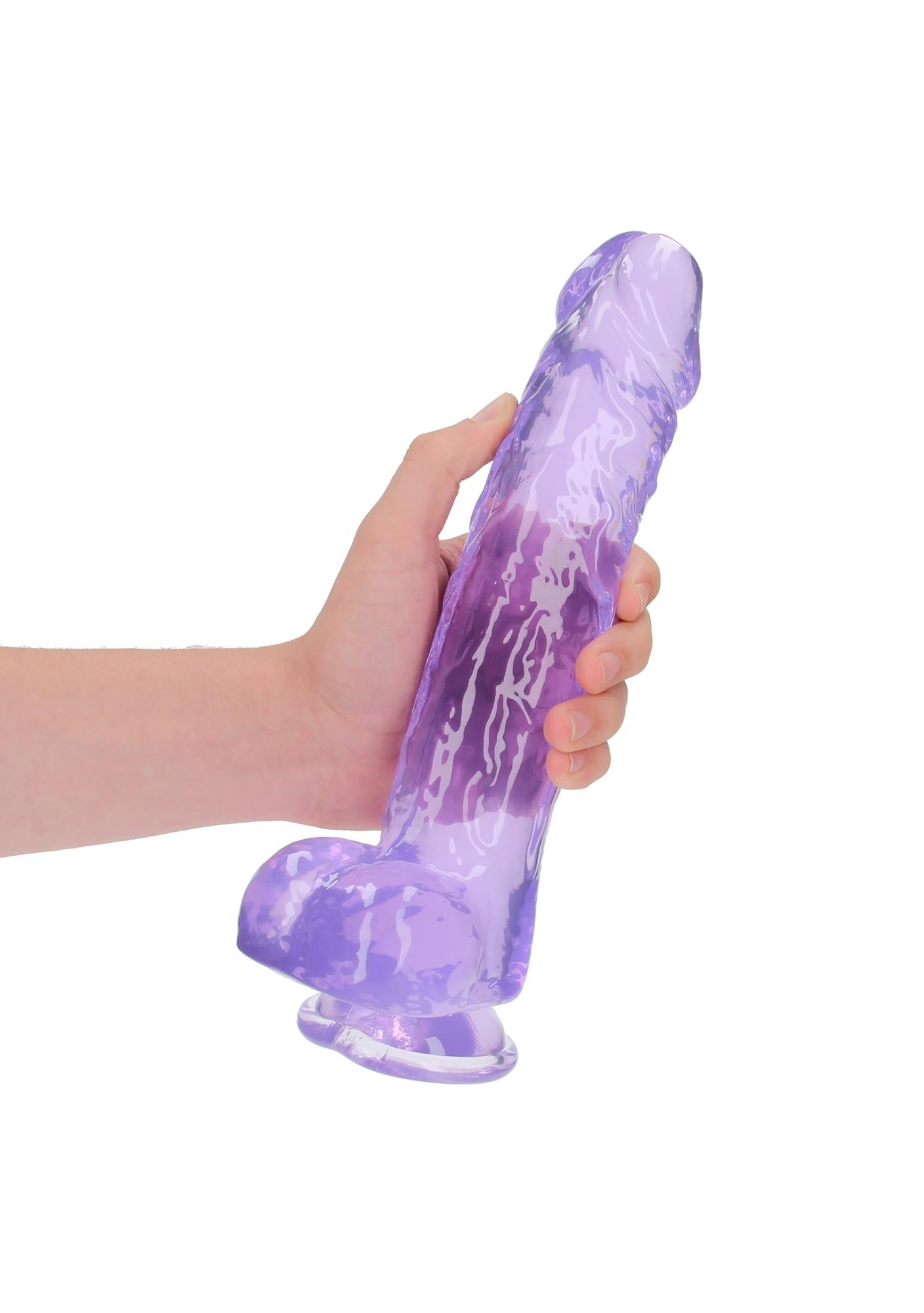 RealRock Realistic Dildo With Balls 10'/ 25,4 Cm - Dildo klasyczne na przyssawce, Fioletowy ▶️▶️ DYSKRETNIE ▶️ GWARANCJA ▶️ PRZESYŁKA 24h ▶️