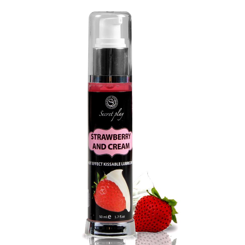 Secret Play Strawberry & Cream Hot Effect Kissable Lubricant 50 Ml - Lubrykant smakowy ⚫ DARMOWA DOSTAWA od 299zł ⚫ DYSKRETNA PRZESYŁKA 24H Z POLSKI ⚫