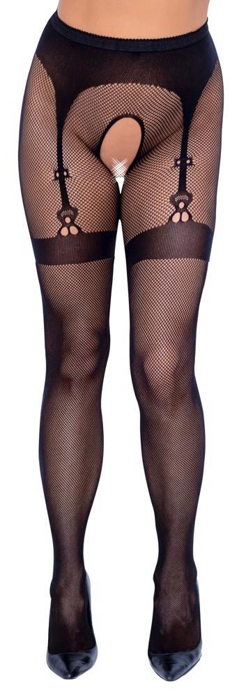 Cotelli Tights Net - Rajstopy otwarte, Czarny Wariant/Rozmiar: S/M/L ▶️▶️ DYSKRETNIE ▶️ GWARANCJA ▶️ PRZESYŁKA 24h ▶️