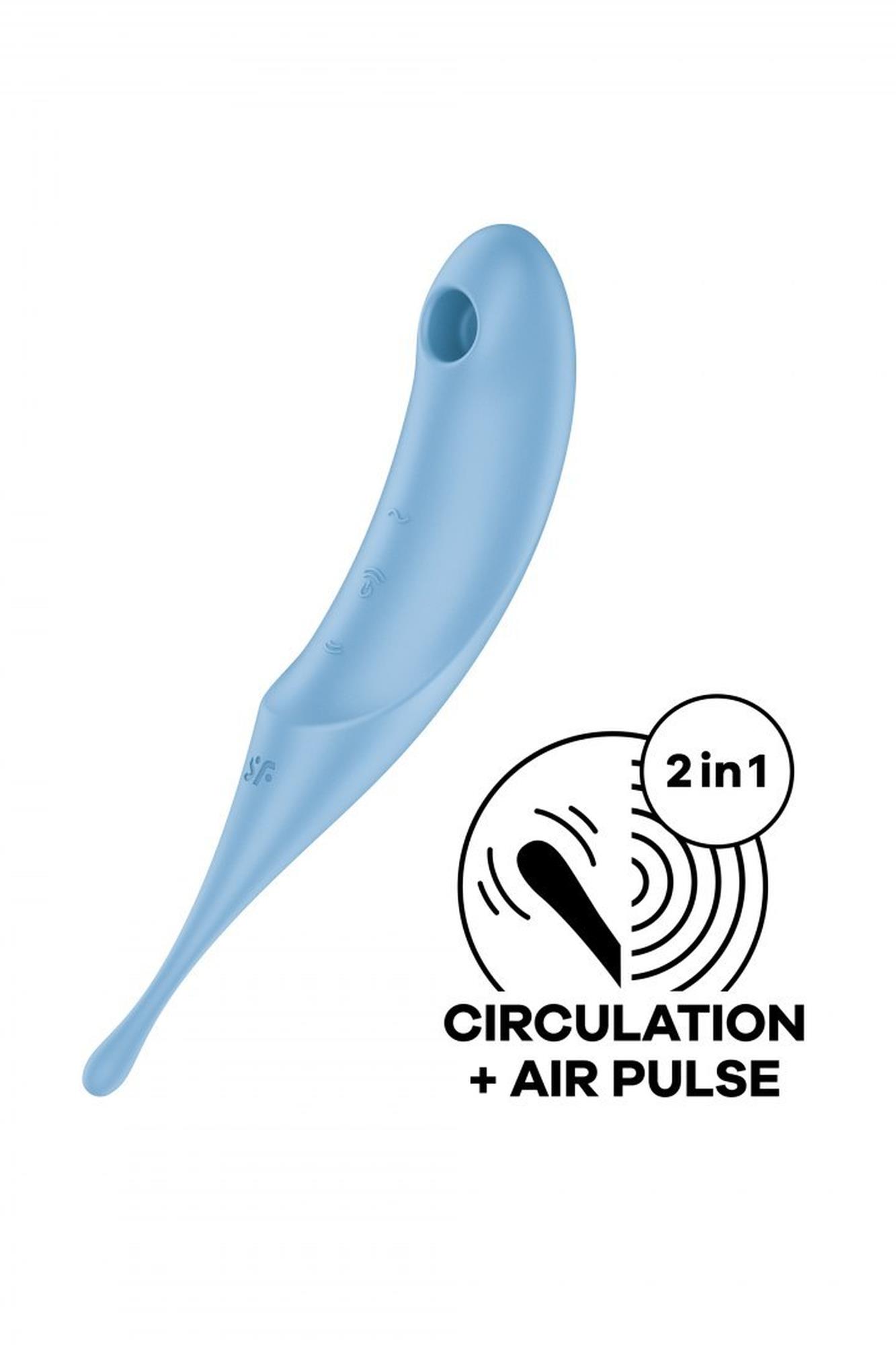 Satisfyer Twirling Pro Blue - Wibrator soniczny i punktowy 2w1, Niebieski ▶️▶️ DYSKRETNIE ▶️ GWARANCJA ▶️ PRZESYŁKA 24h ▶️